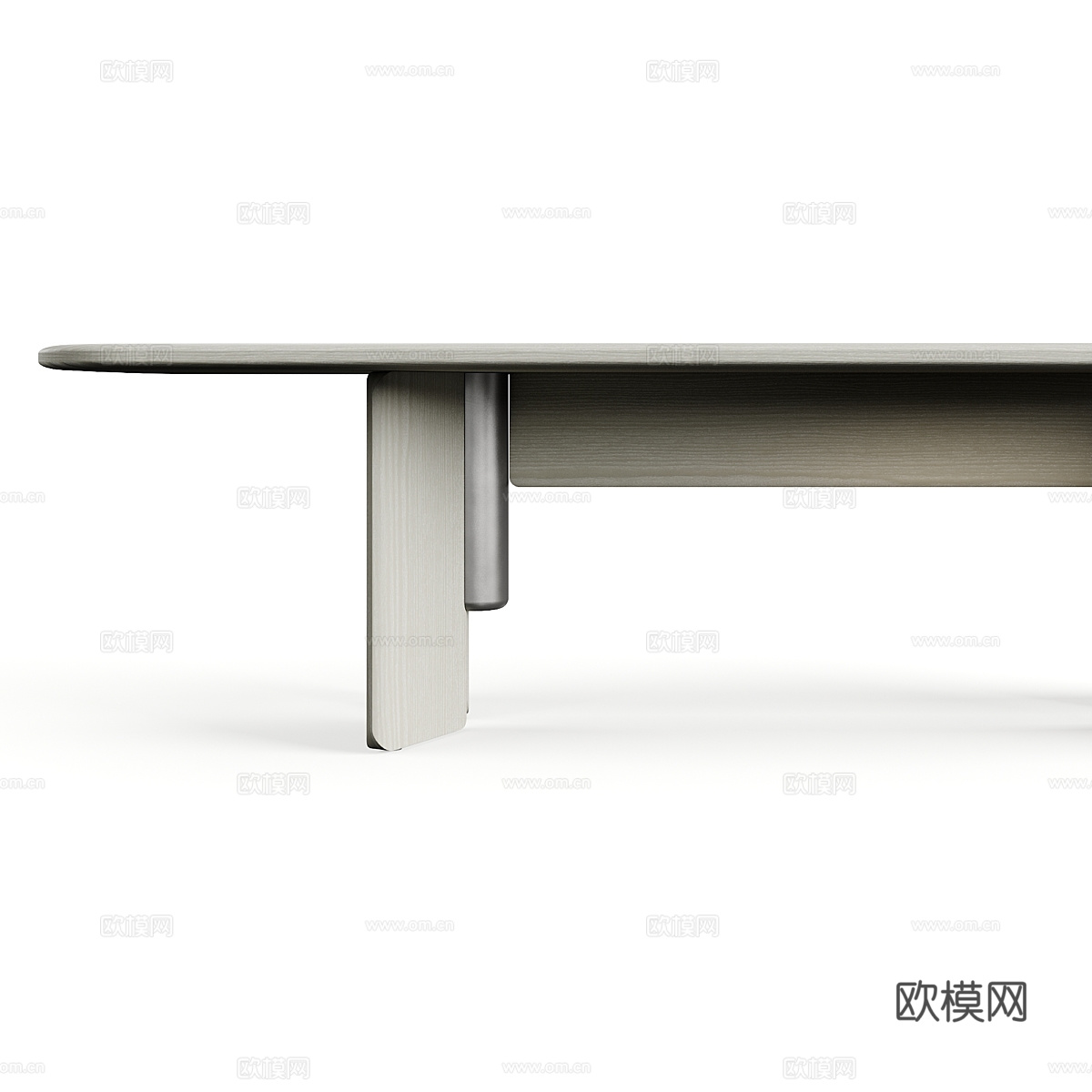 现代意式实木长餐桌3d模型