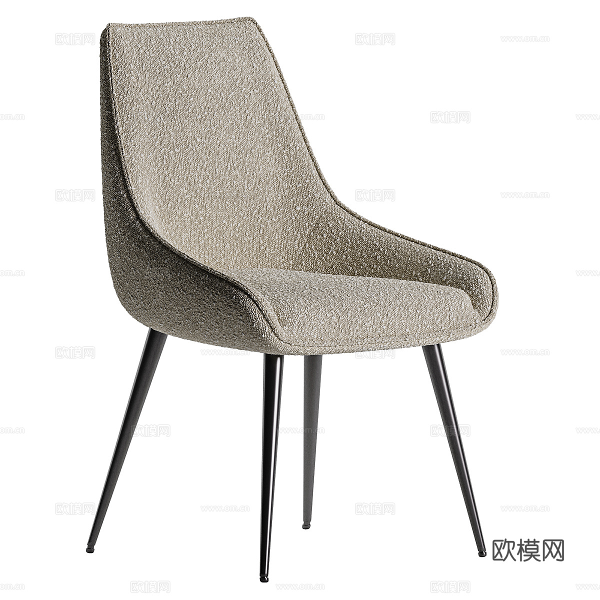 现代意式轻奢餐桌椅组合3d模型