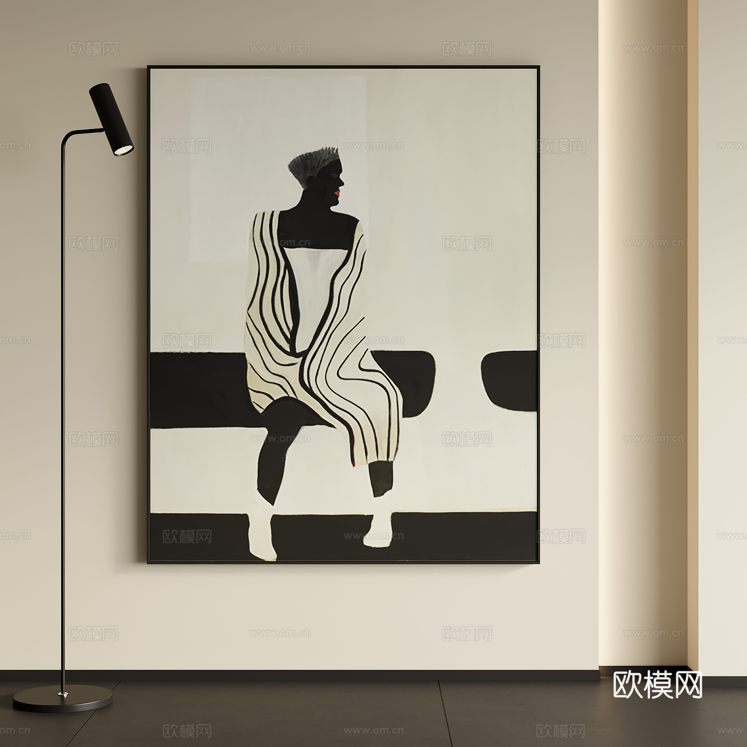 侘寂风装饰画3d模型