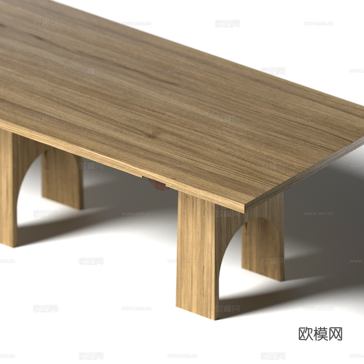 新中式侘寂实木长餐桌3d模型