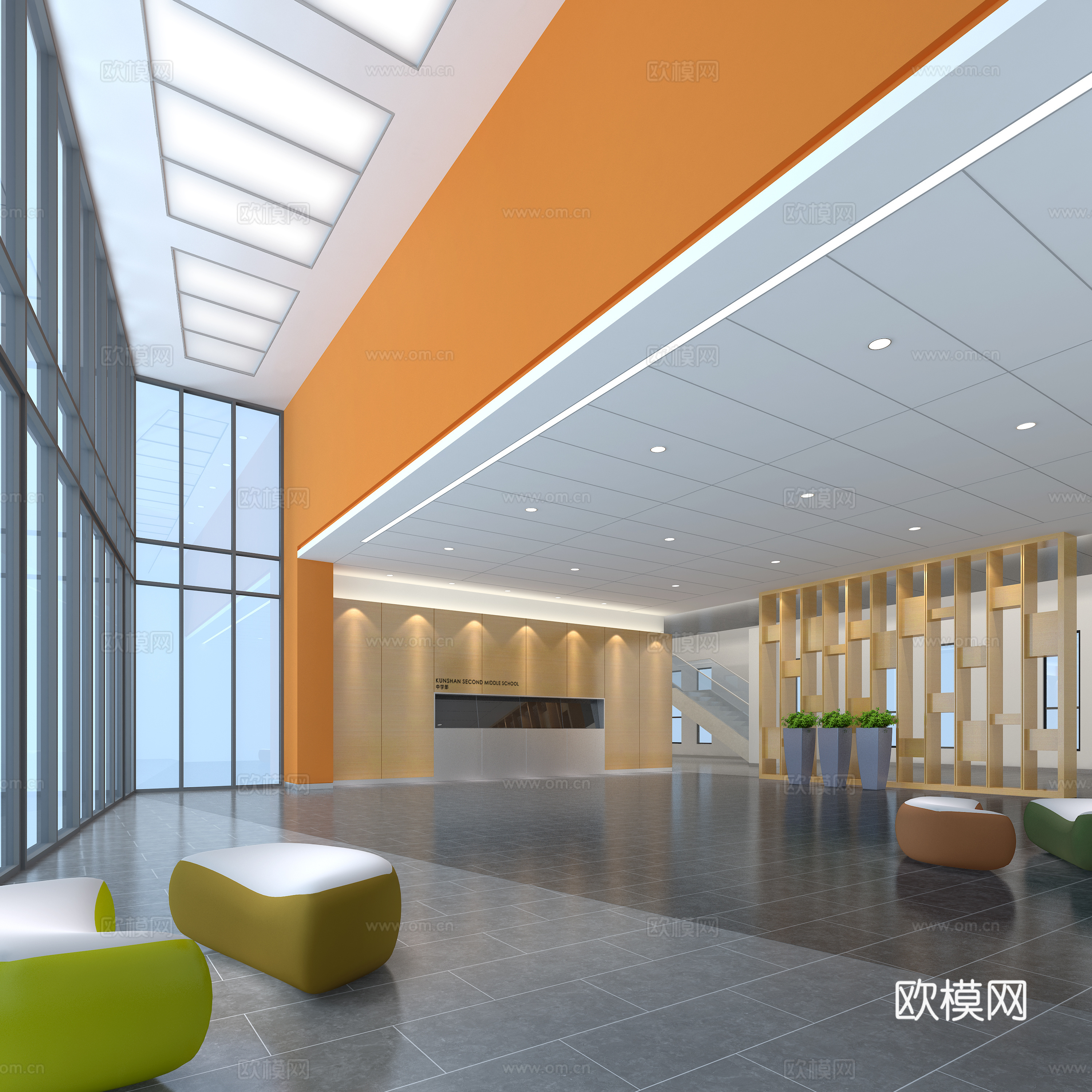 学校门厅3d模型
