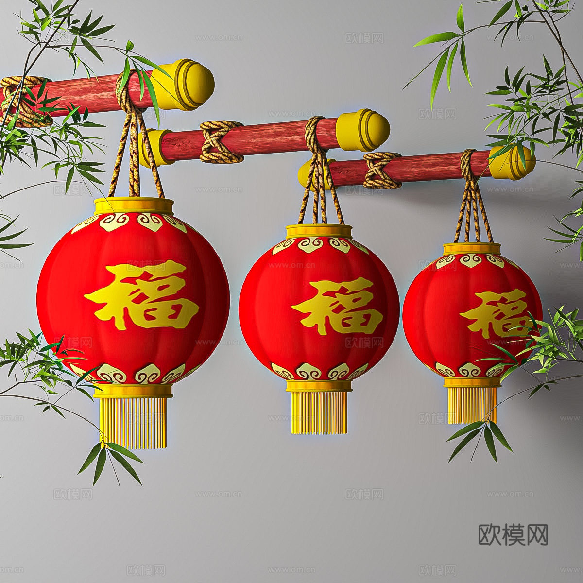 中式灯笼3d模型