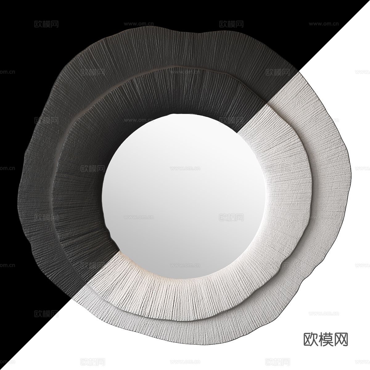 现代侘寂装饰镜子3d模型