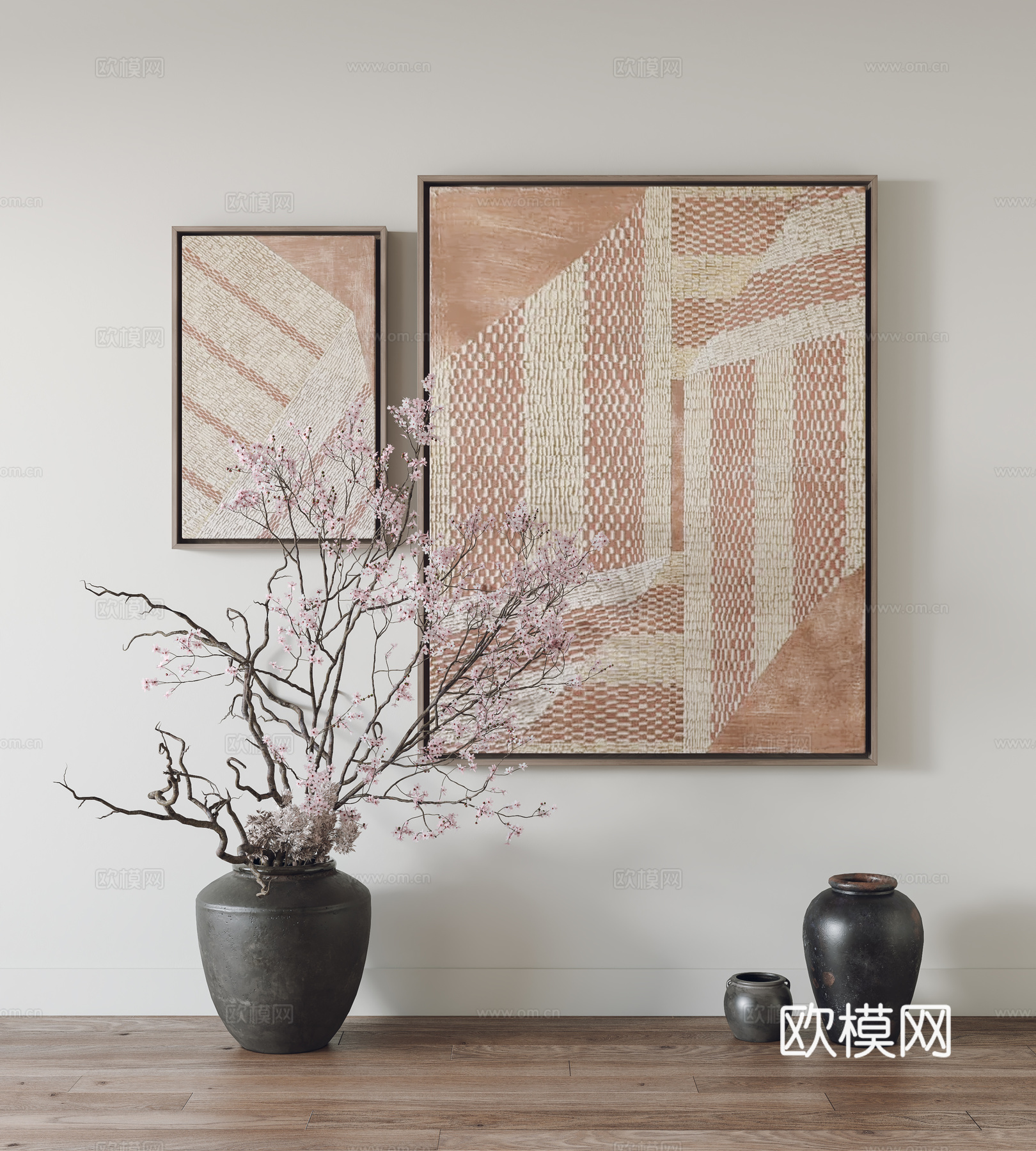 现代挂画 装饰画 摆件3d模型