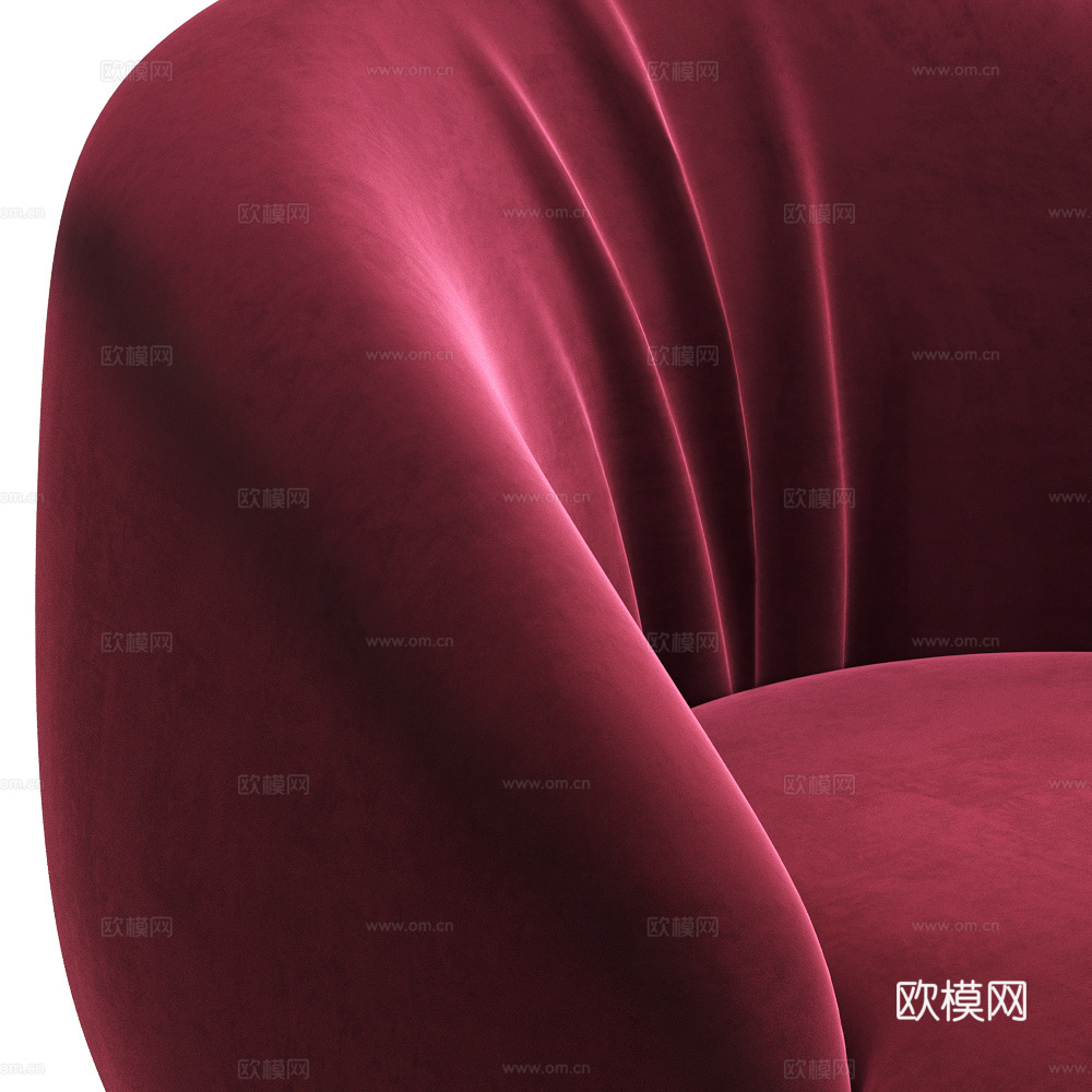 现代意式布艺扶手椅3d模型