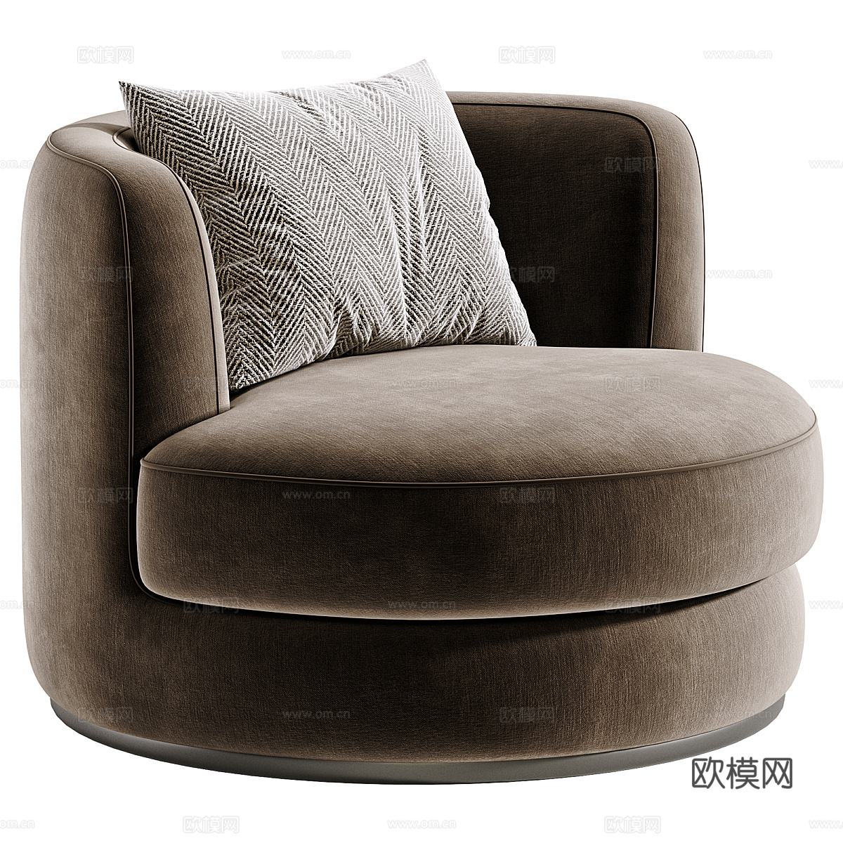 现代意式布艺扶手椅3d模型
