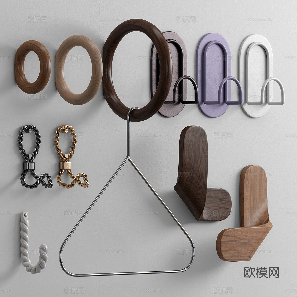 现代意式衣帽钩 挂钩3d模型