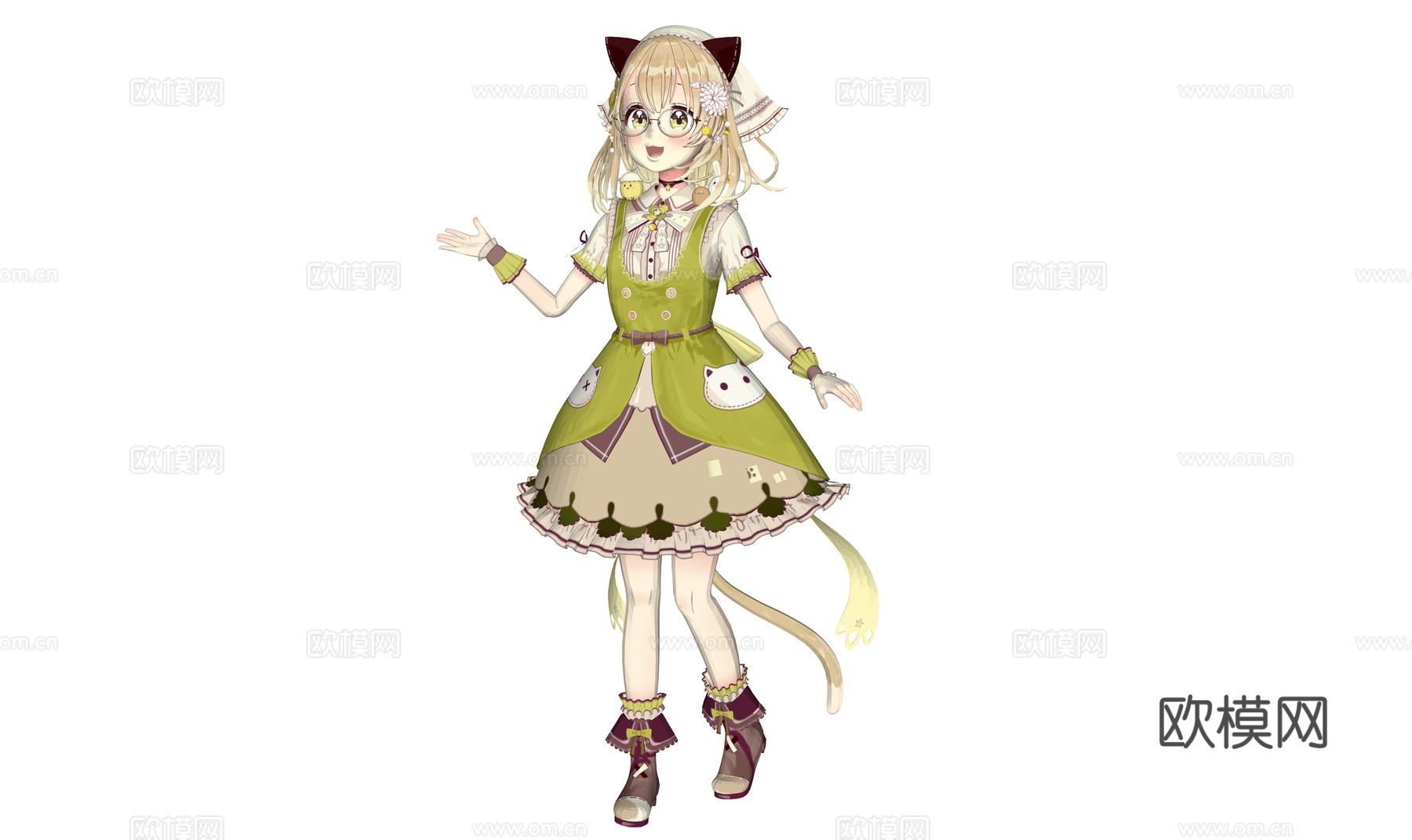 虚拟人物 二次元美少女 动漫少女 可爱美少女 美女3d模型