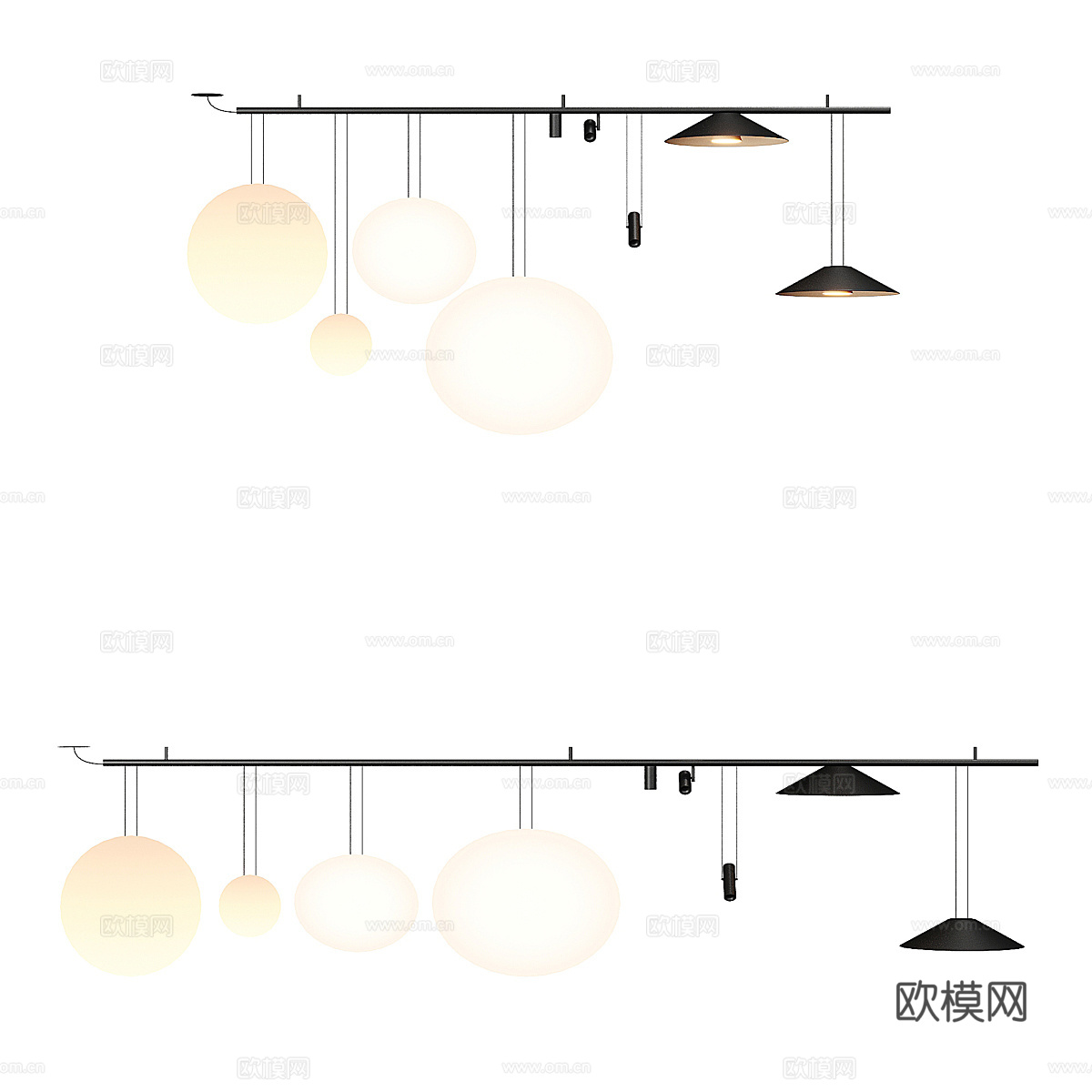 现代极简工艺吊灯3d模型