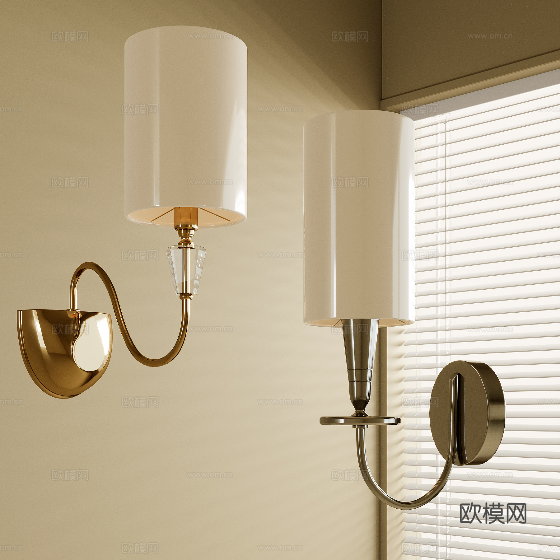 现代壁灯3d模型下载