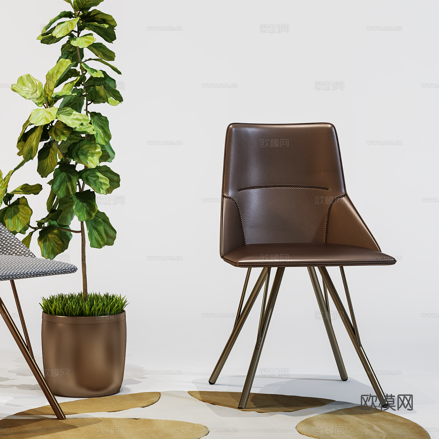 现代休闲椅 皮椅布椅 餐椅单椅3d模型