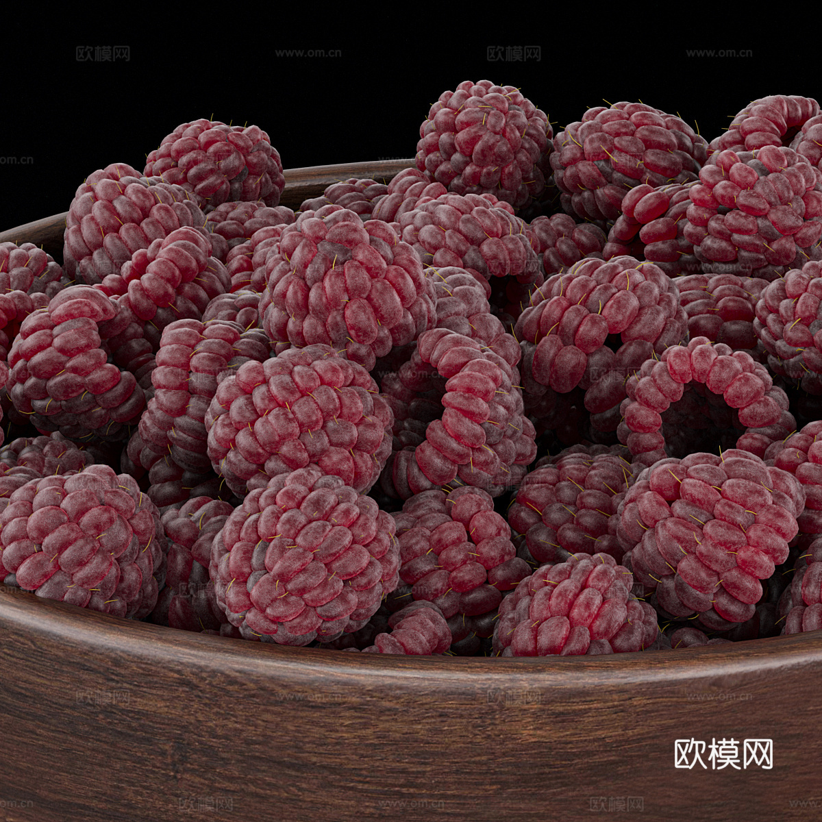 树莓果盘 浆果 水果3d模型
