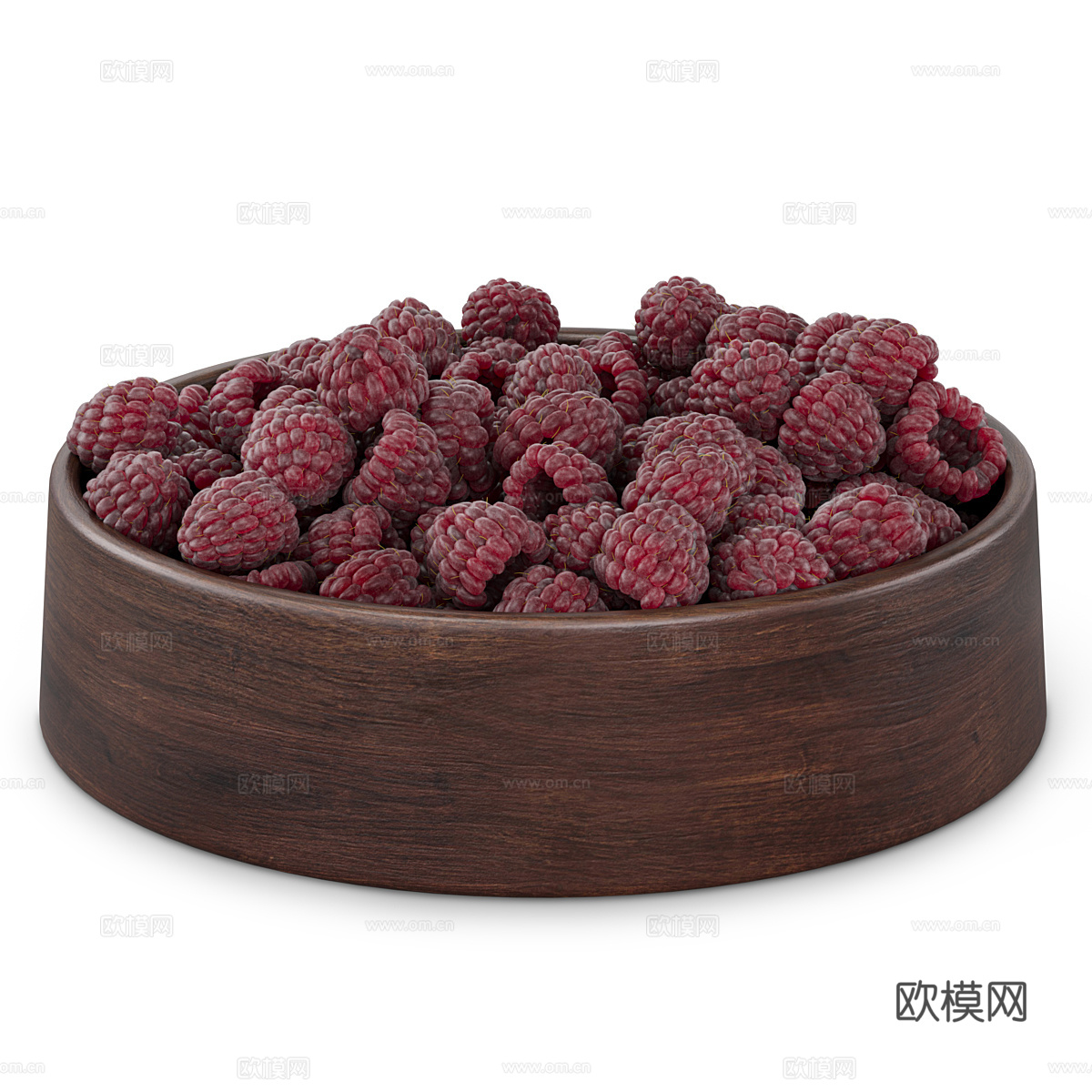 树莓果盘 浆果 水果3d模型