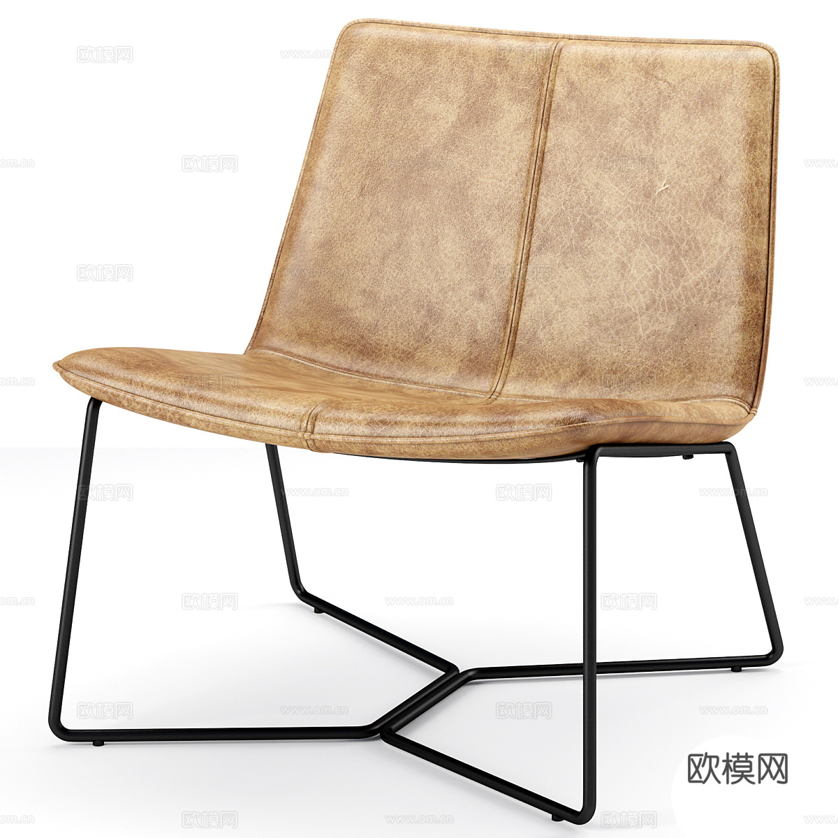 现代极简布艺休闲椅3d模型