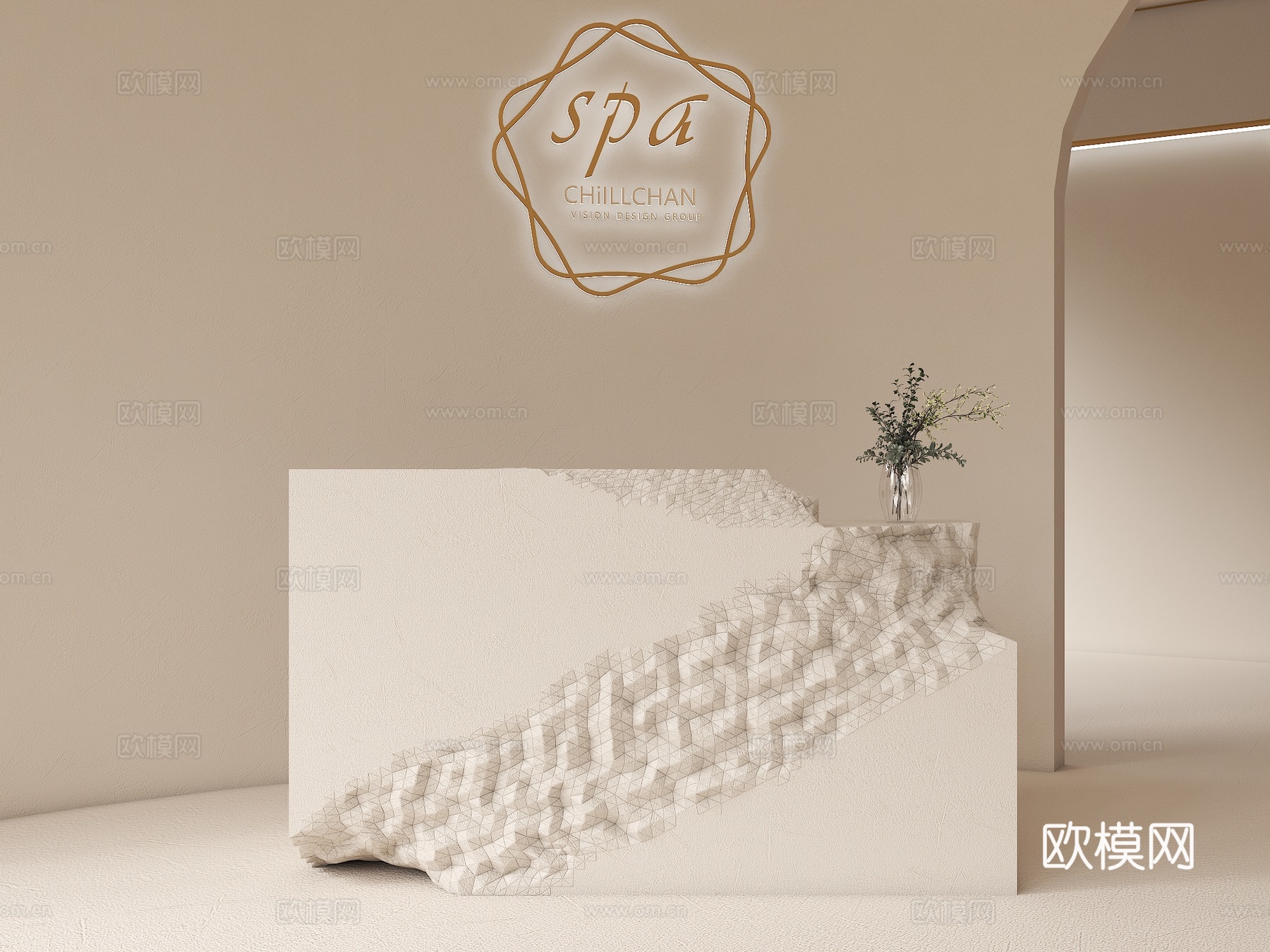 异形破损前台 宅寂接待台 异形接待台 破损接待台 破损前台桌3d模型