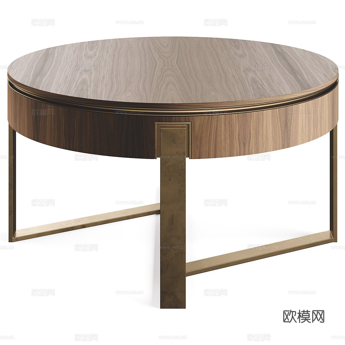 现代意式轻奢圆茶几组合3d模型