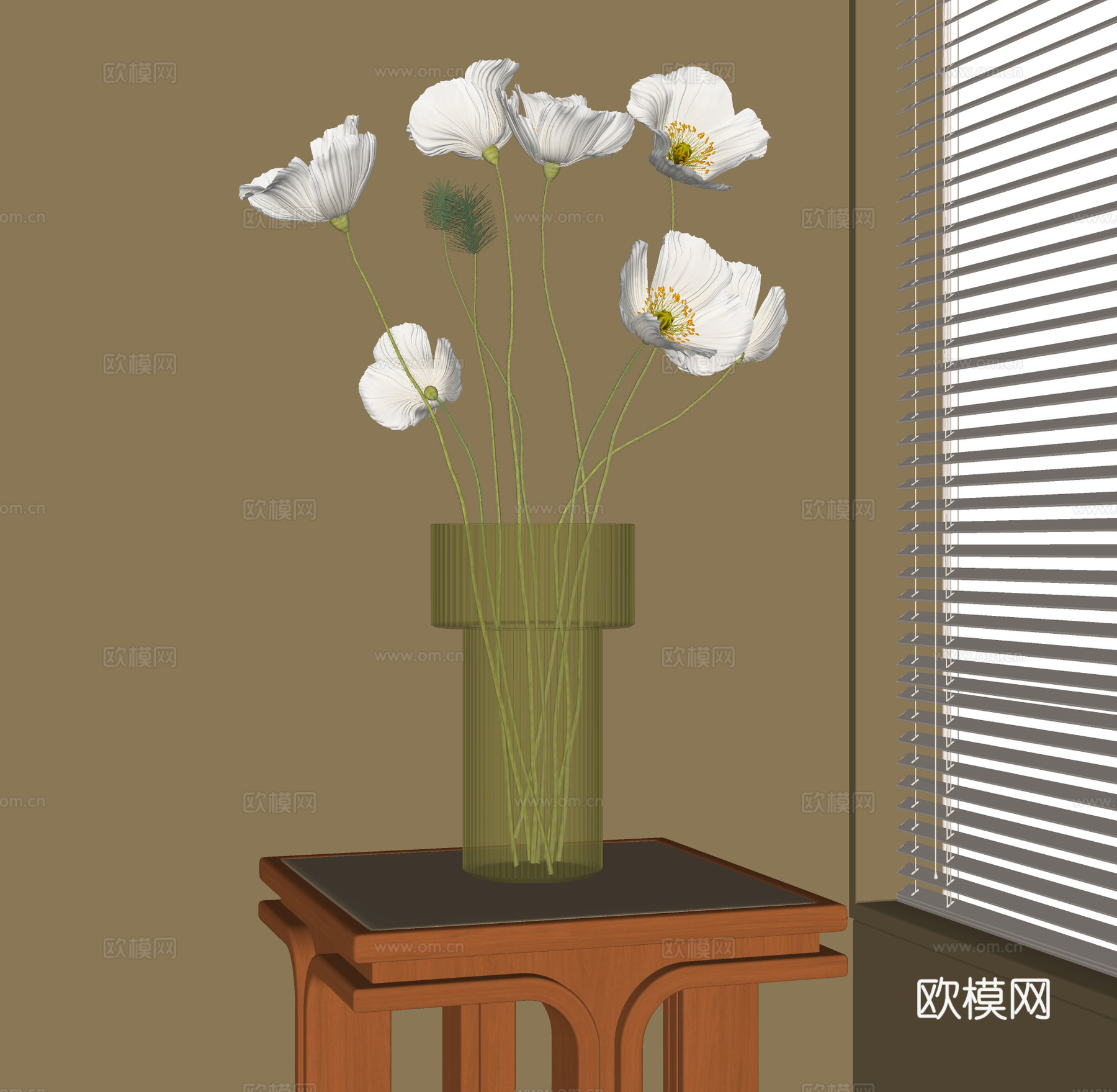 中古风花瓶花艺su模型