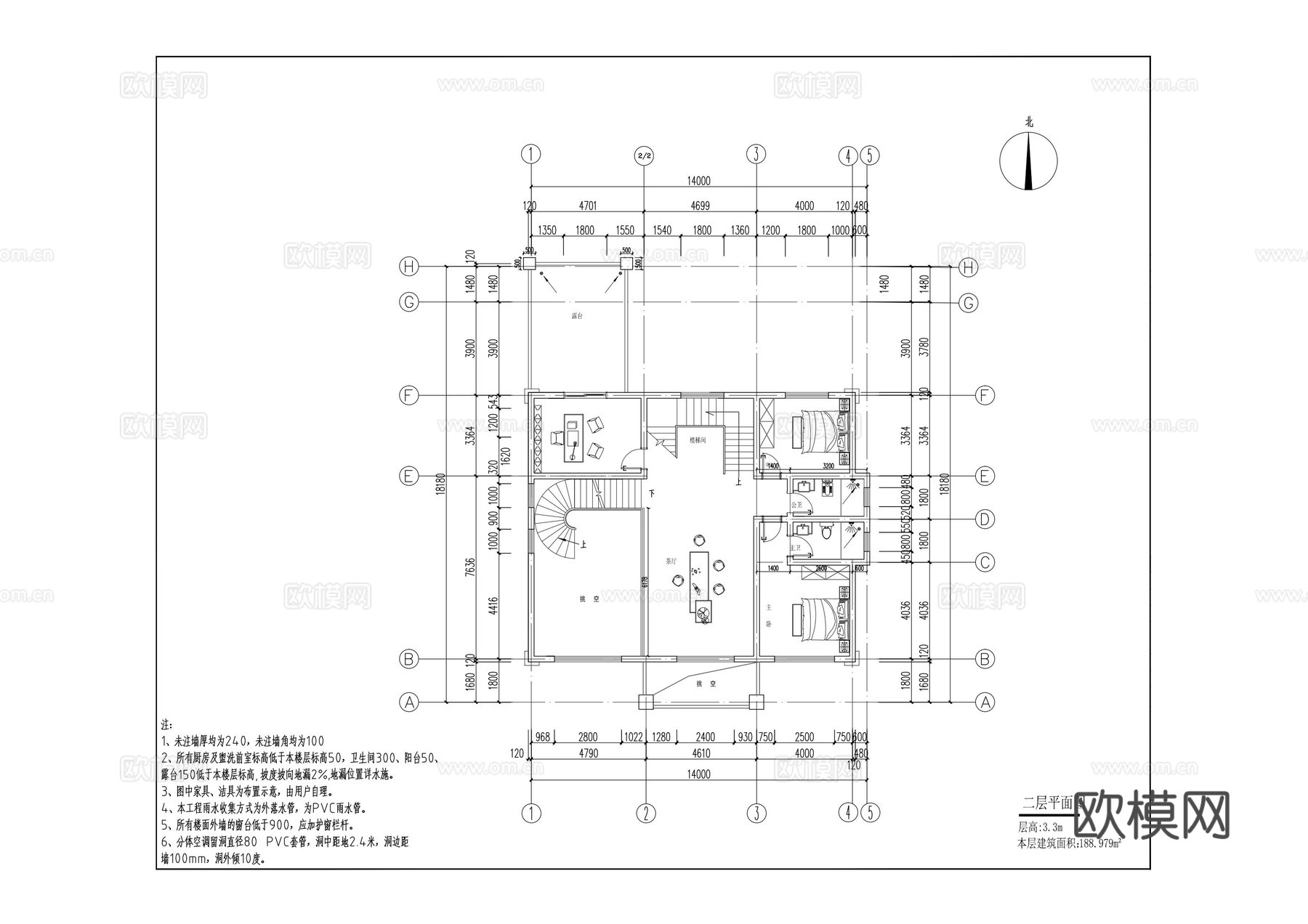 三层自建房cad施工图