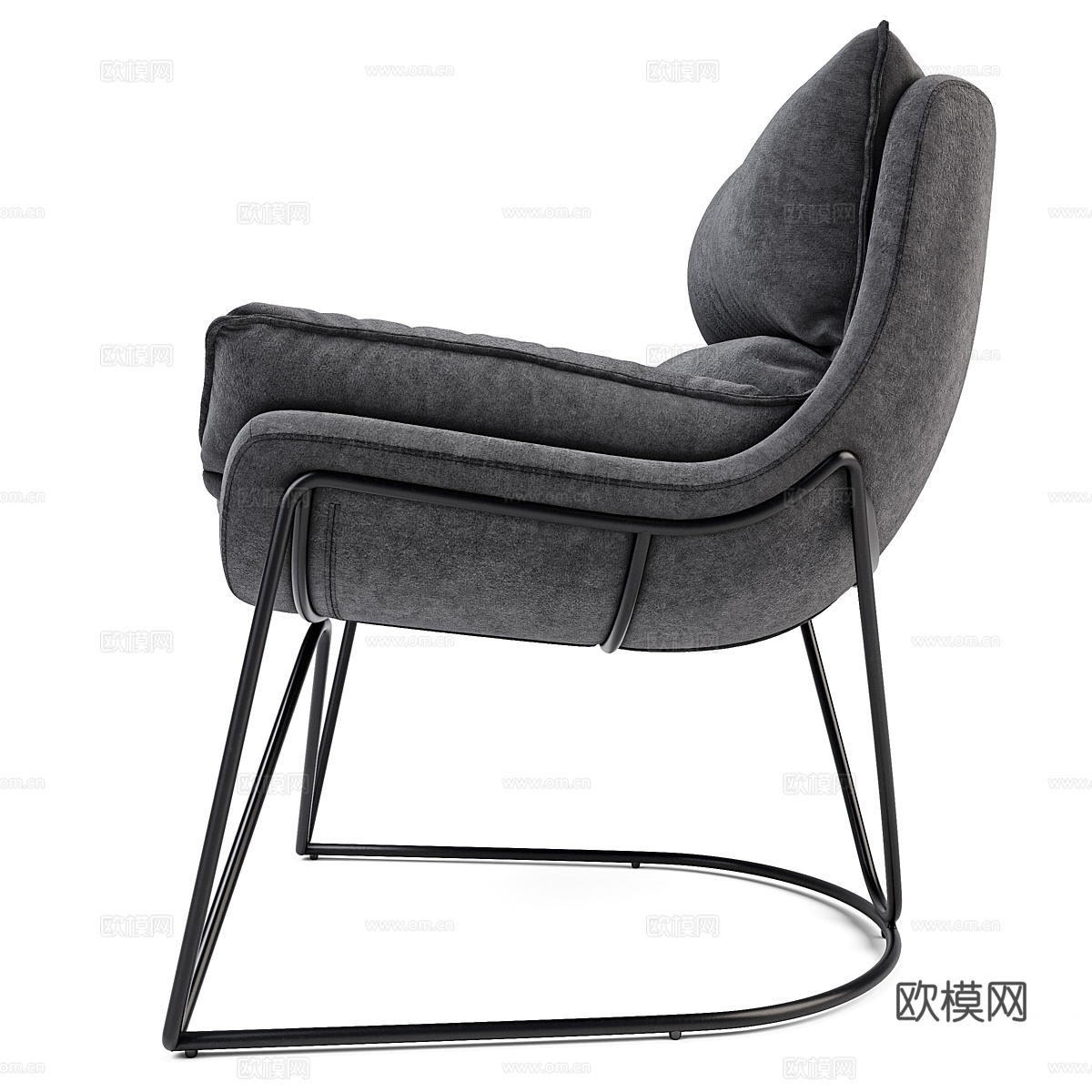 现代意式布艺休闲椅3d模型