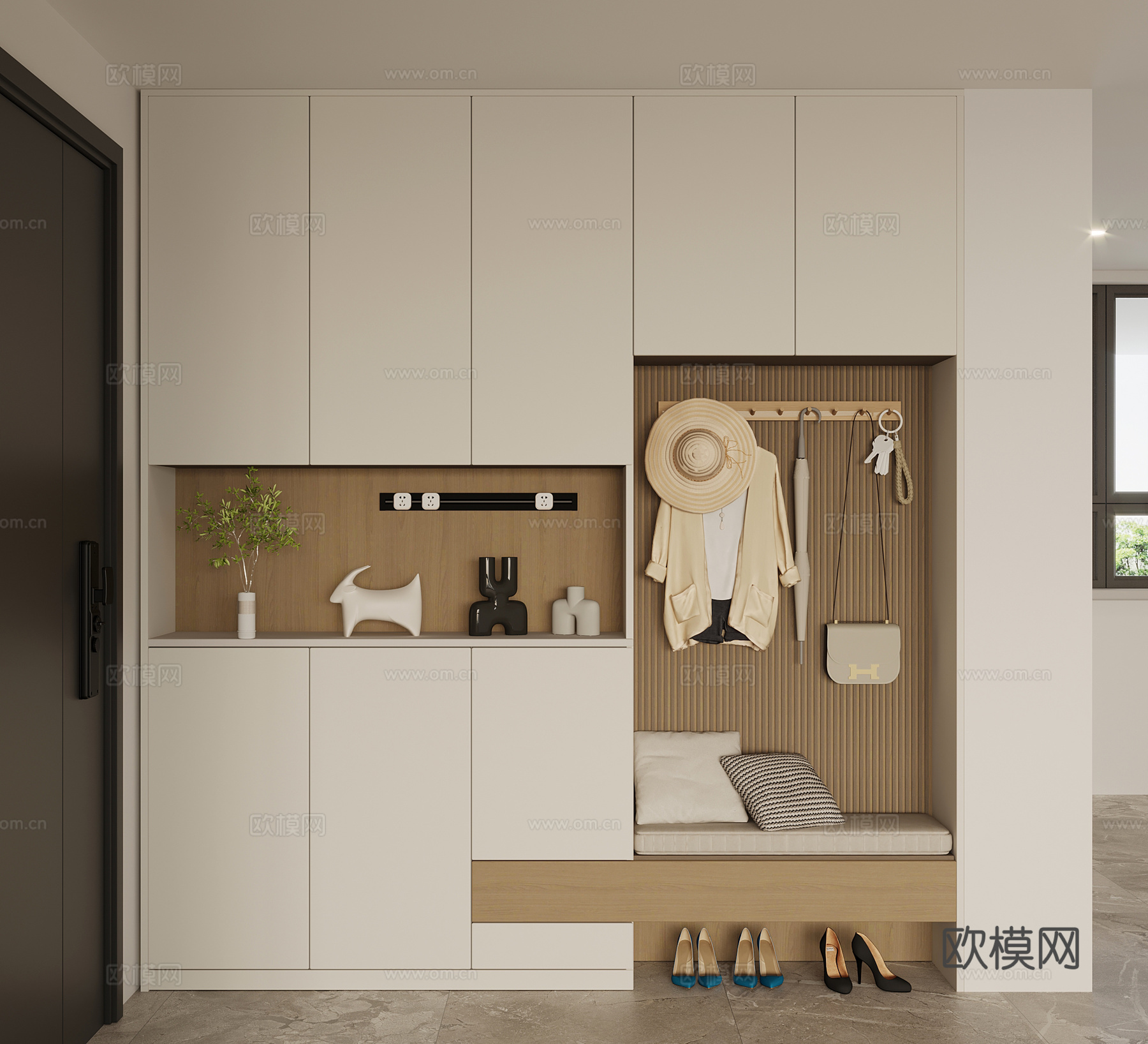 现代入户鞋柜 玄关柜3d模型