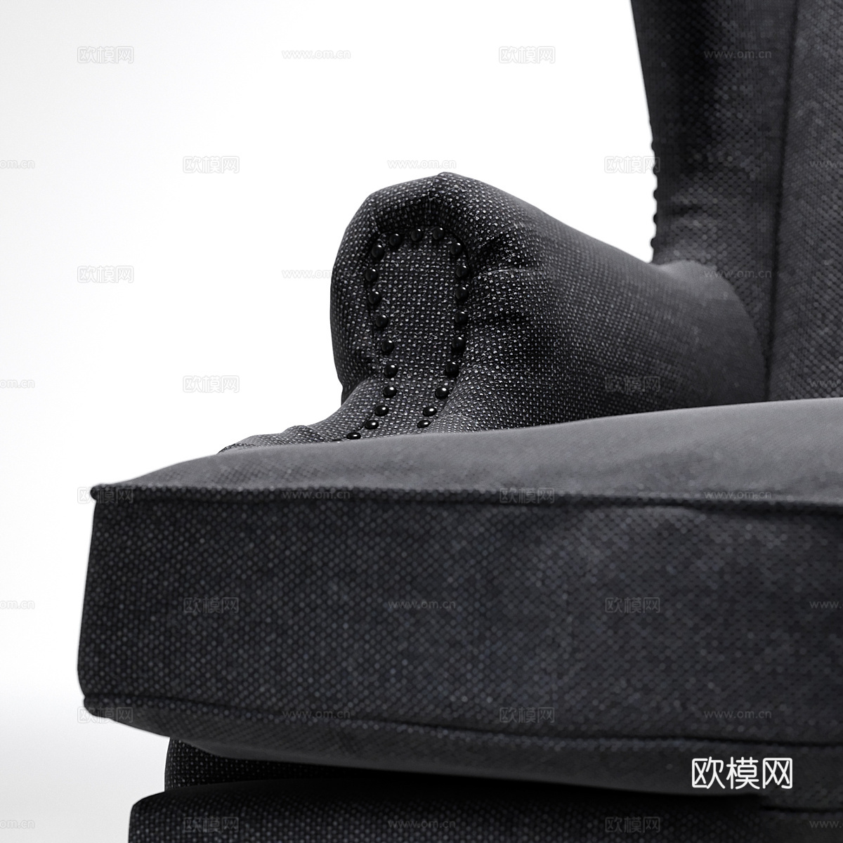 美式简约布艺扶手椅3d模型