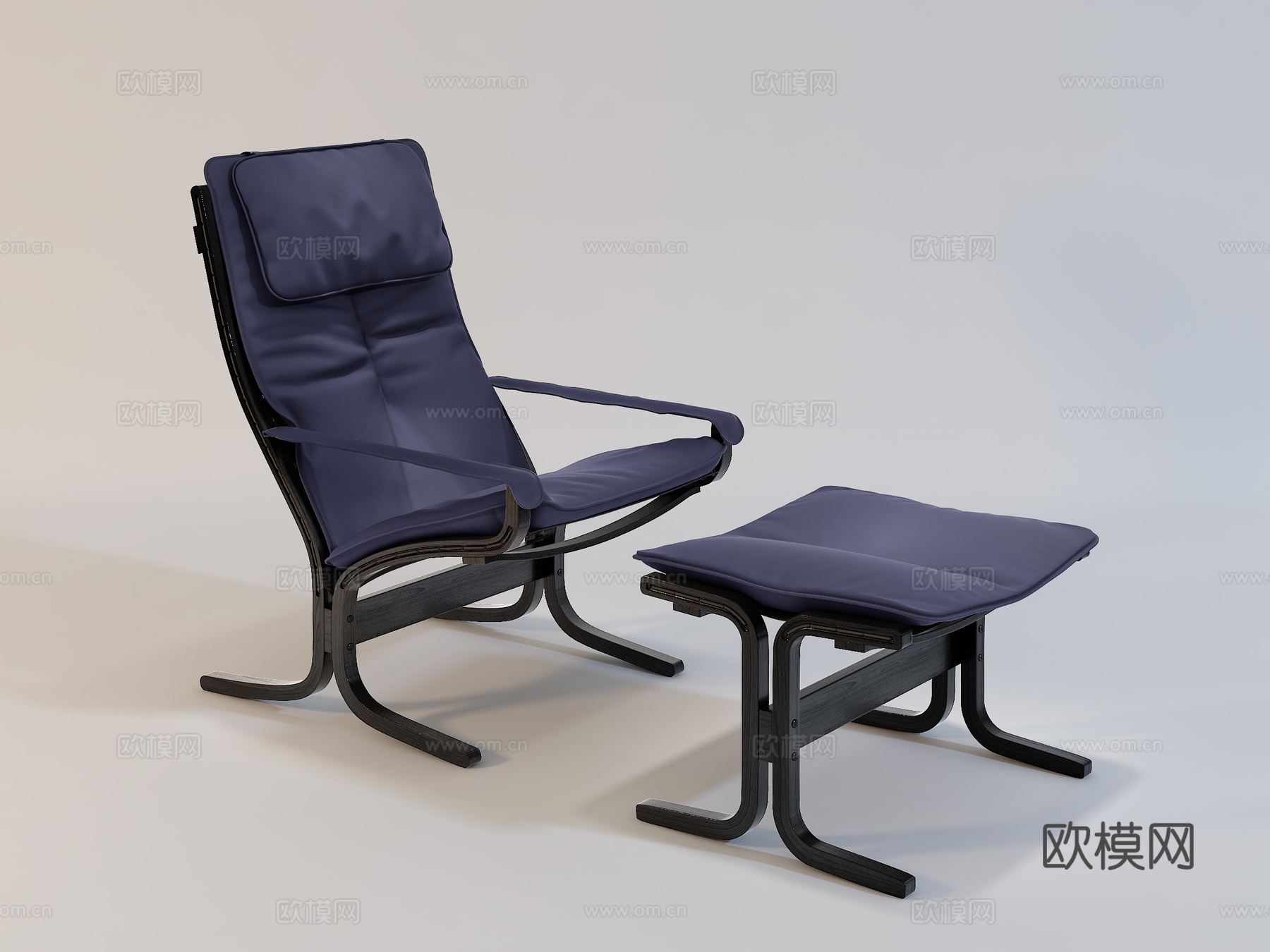 现代躺椅  室内躺椅   躺椅组合 脚踏3d模型