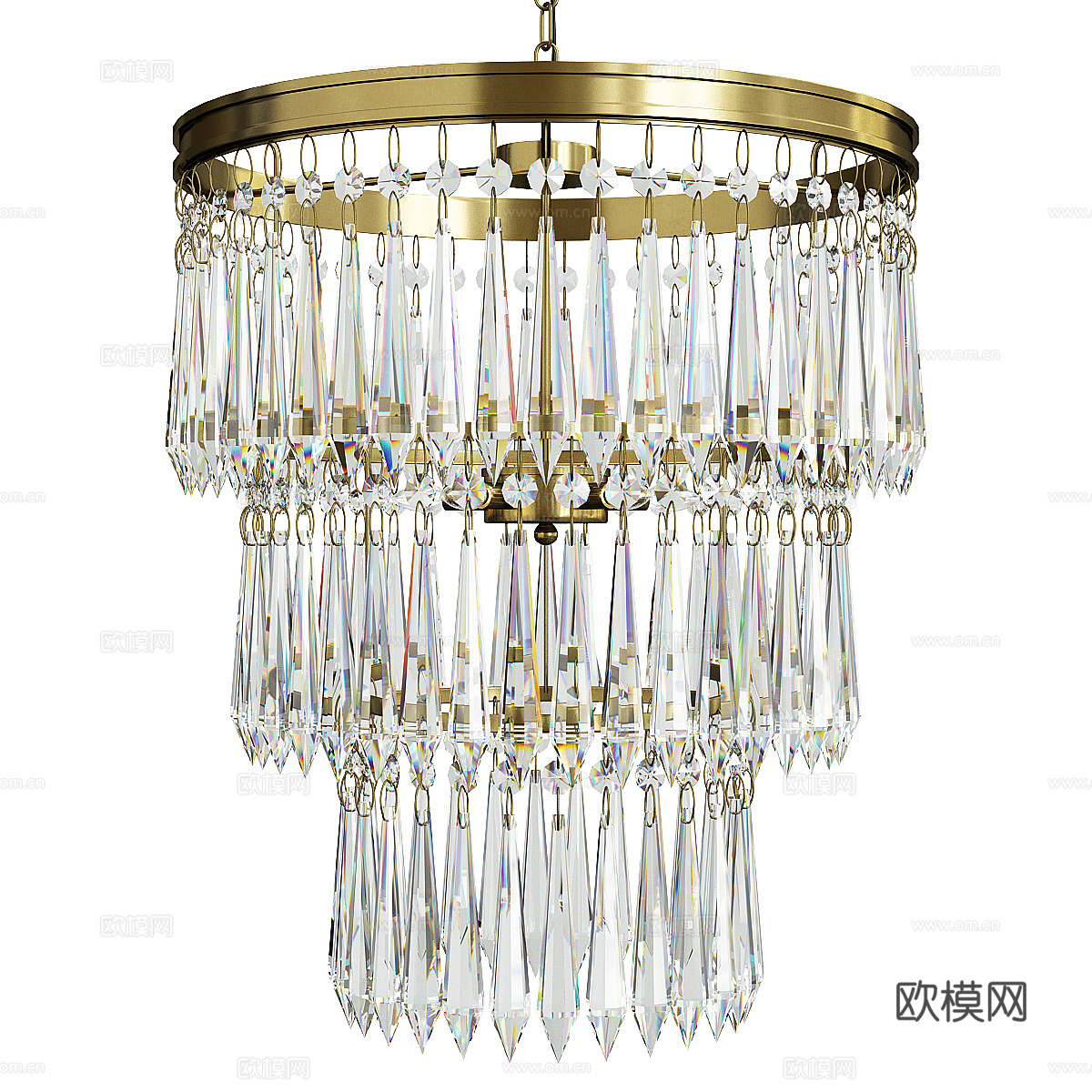 现代轻奢金属玻璃装饰吊灯3d模型