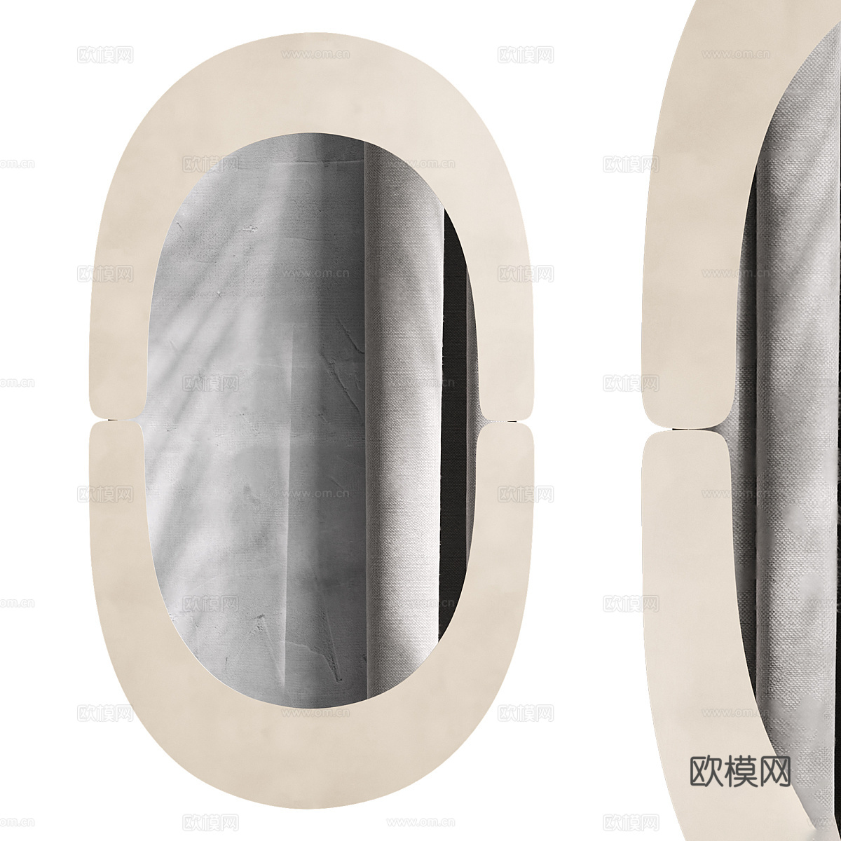 现代意式装饰镜子3d模型