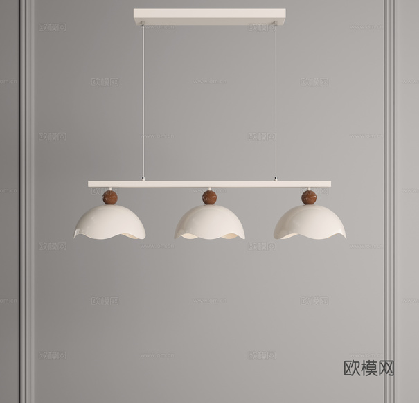 中古吊燈 奶油風(fēng)吊燈 三頭吊燈 多頭吊燈 蛋殼吊燈 餐廳吊燈3d模型下載