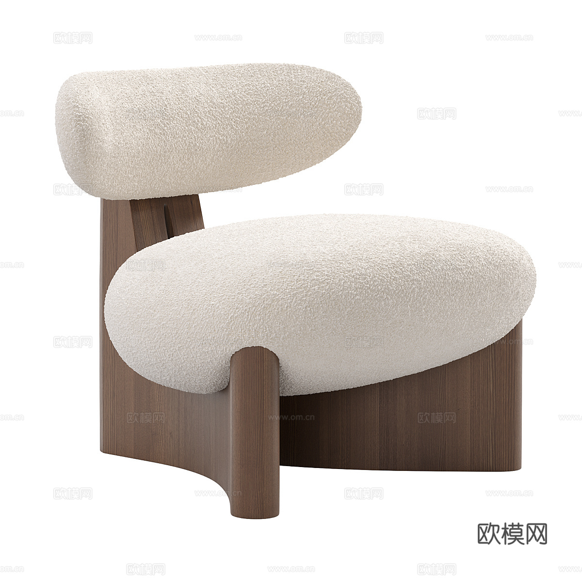 现代意式布艺扶手椅3d模型