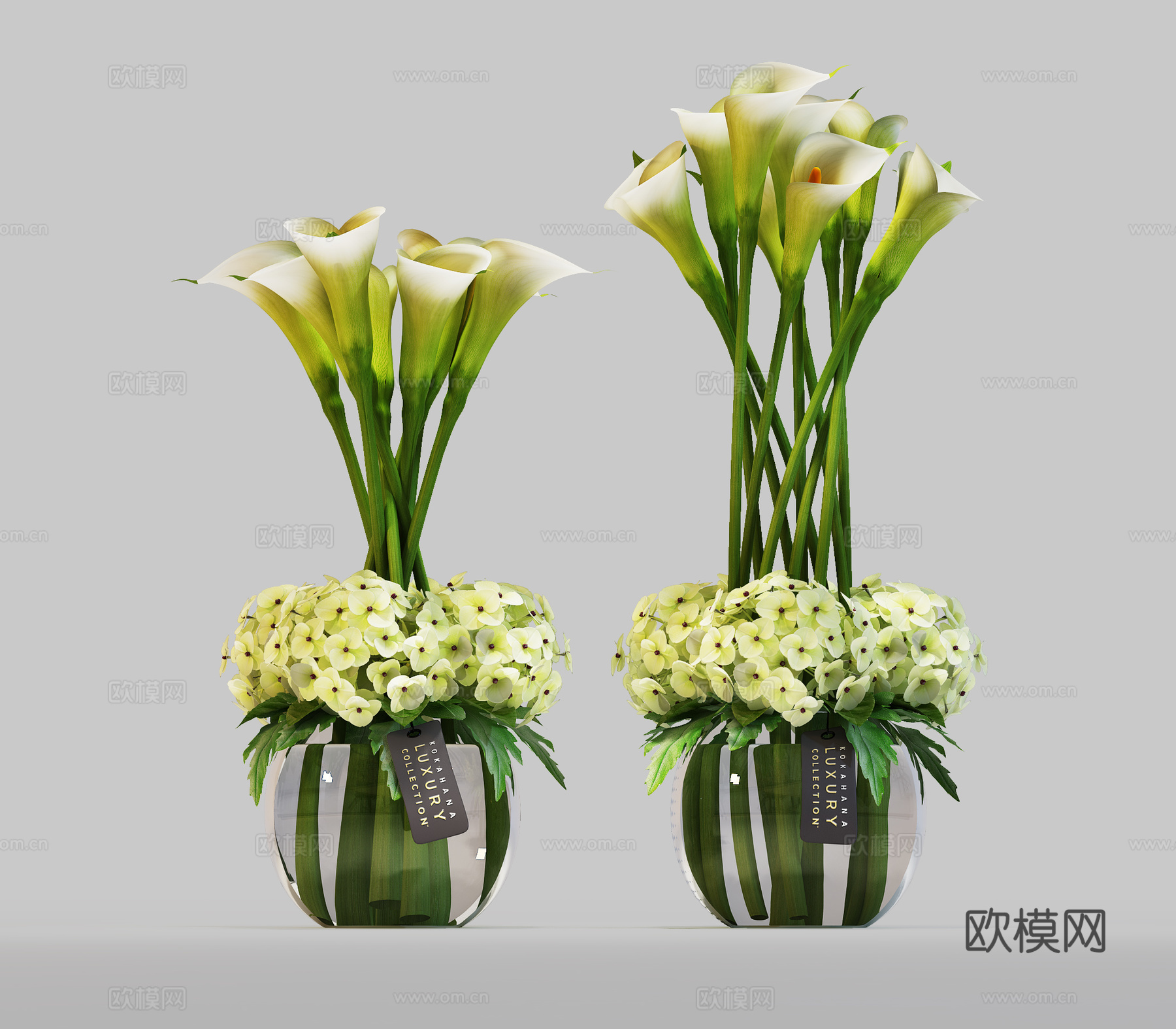 现代花瓶花卉 植物装饰组合 室内装饰花卉3d模型