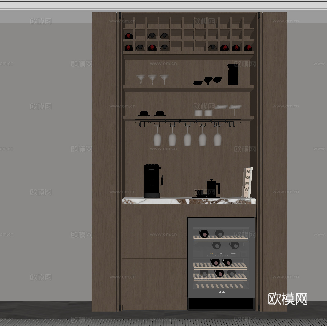 意式酒柜 餐边柜su模型