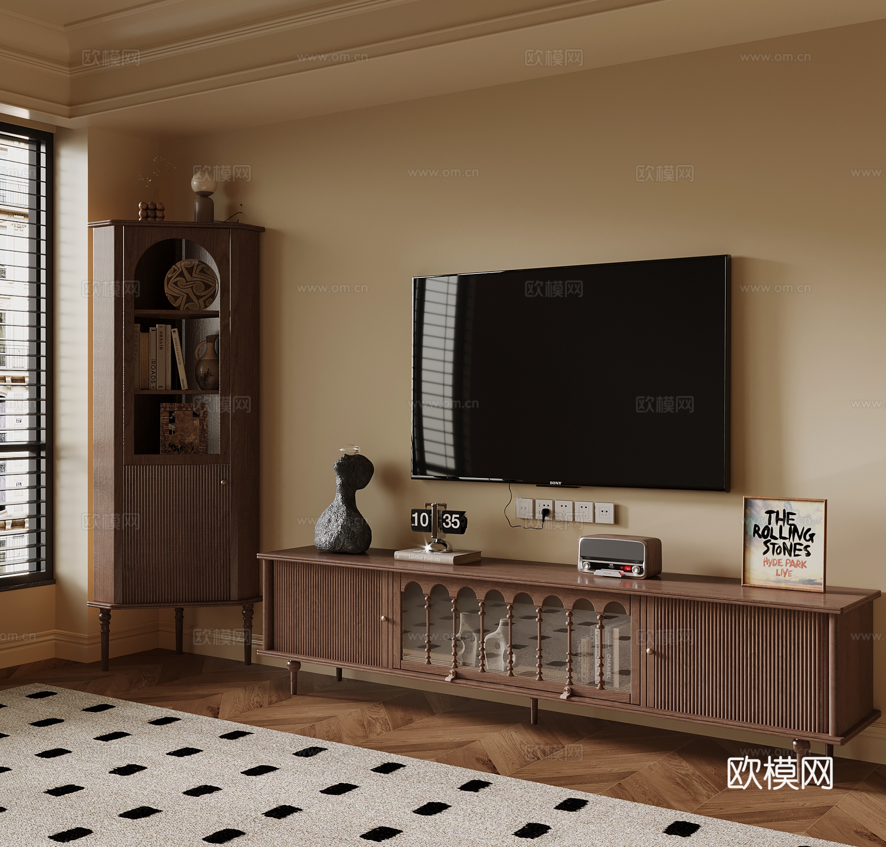 法式中古风电视柜3d模型