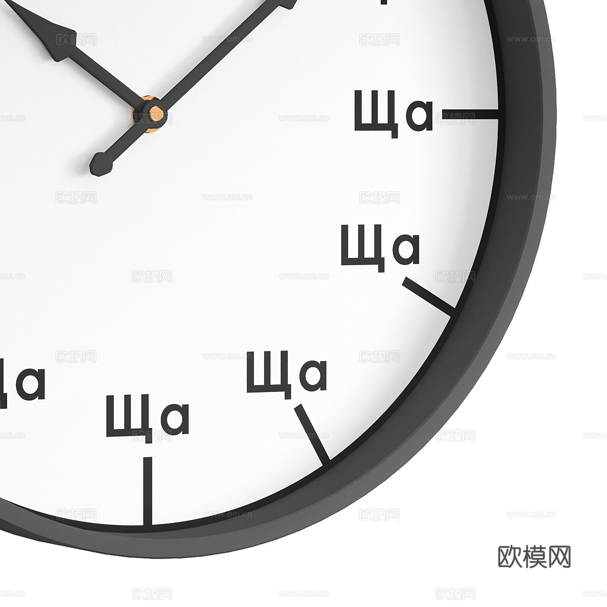 现代圆形挂钟3d模型