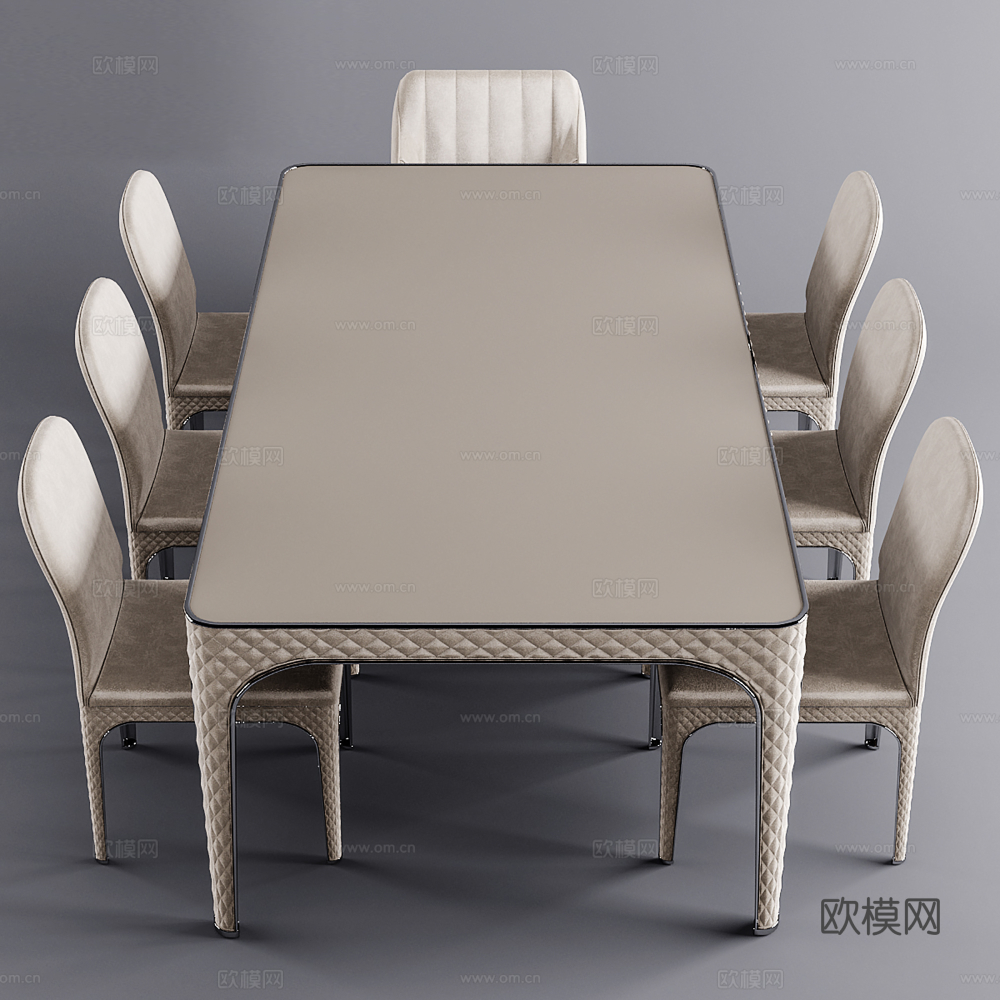 奶油风餐桌椅   休闲桌椅  洽谈桌椅3d模型