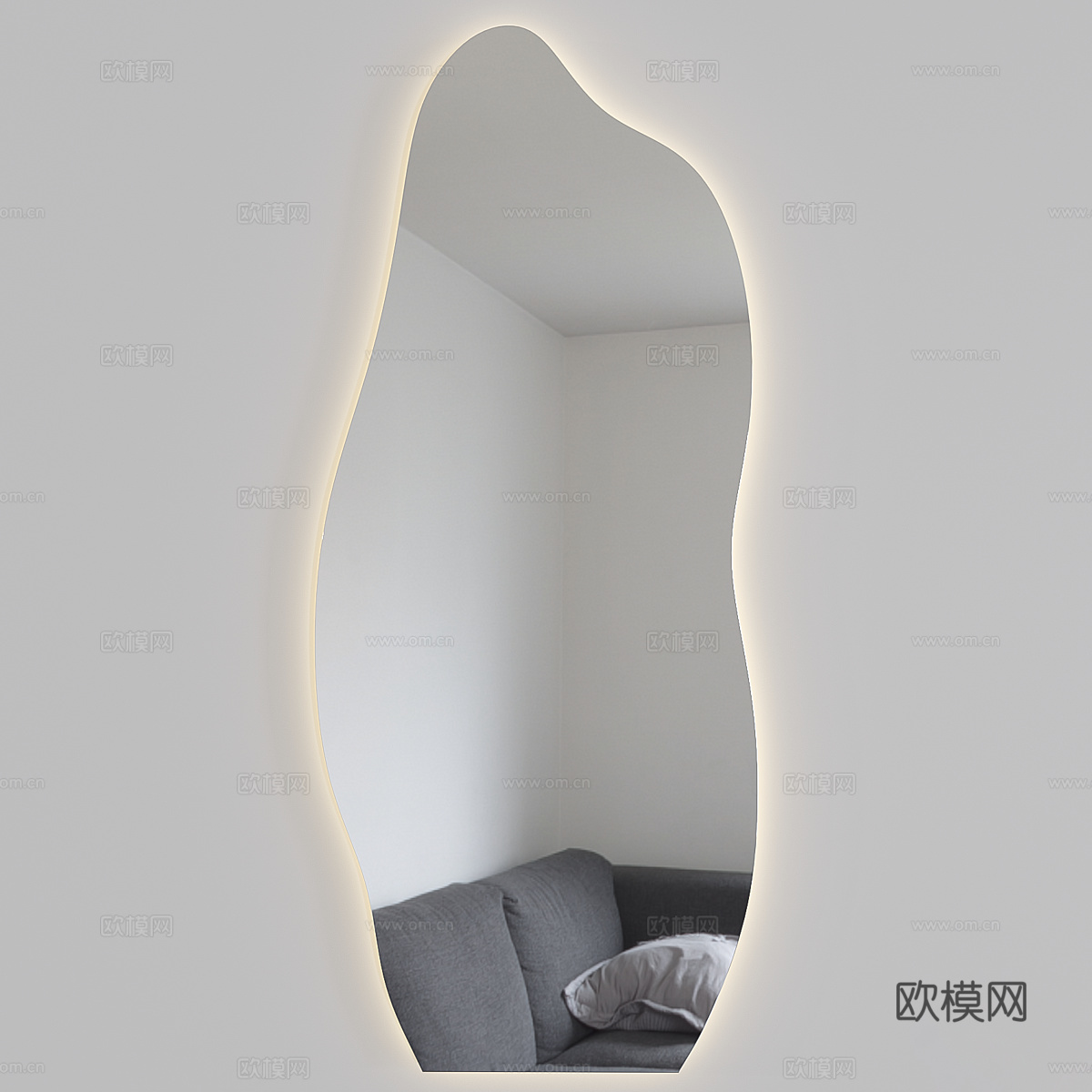 现代极简装饰镜子3d模型