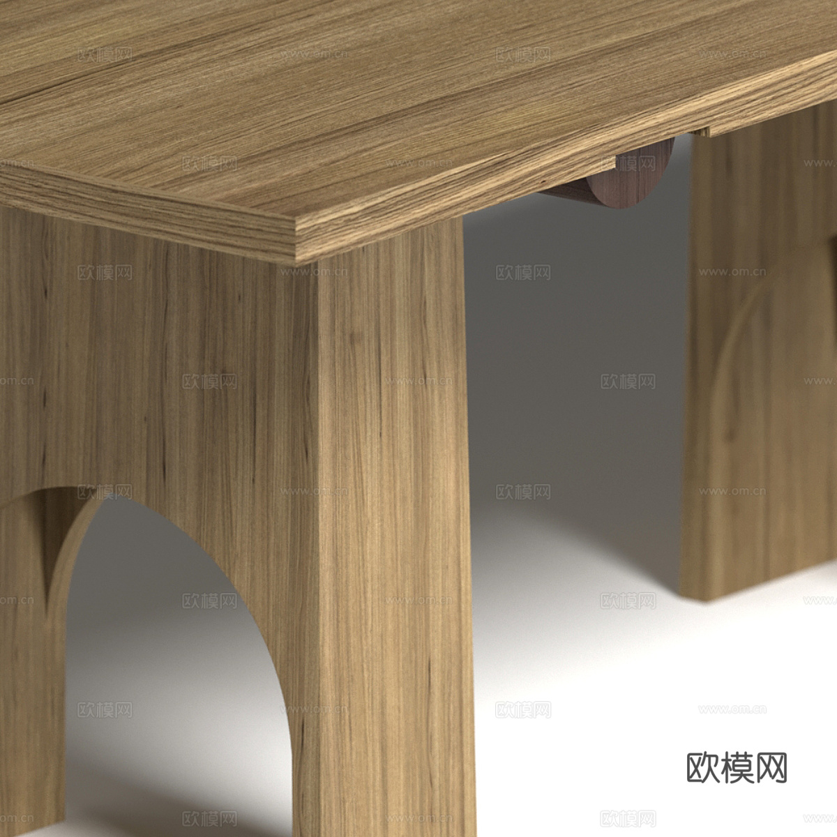 新中式侘寂实木长餐桌3d模型