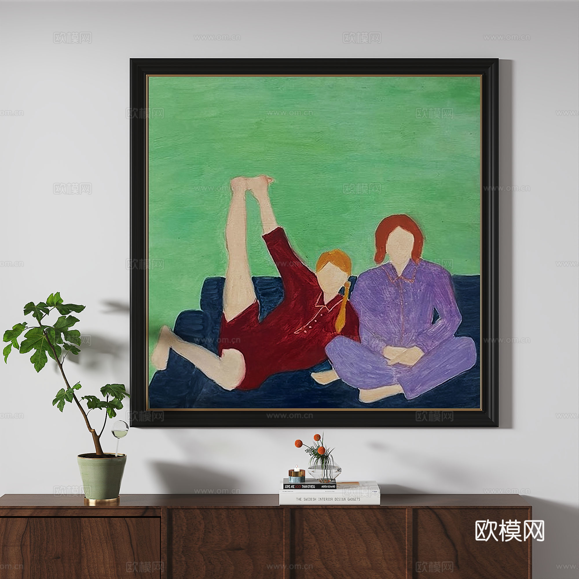 欧式，法式，古典，复古，轻奢，装饰画3d模型