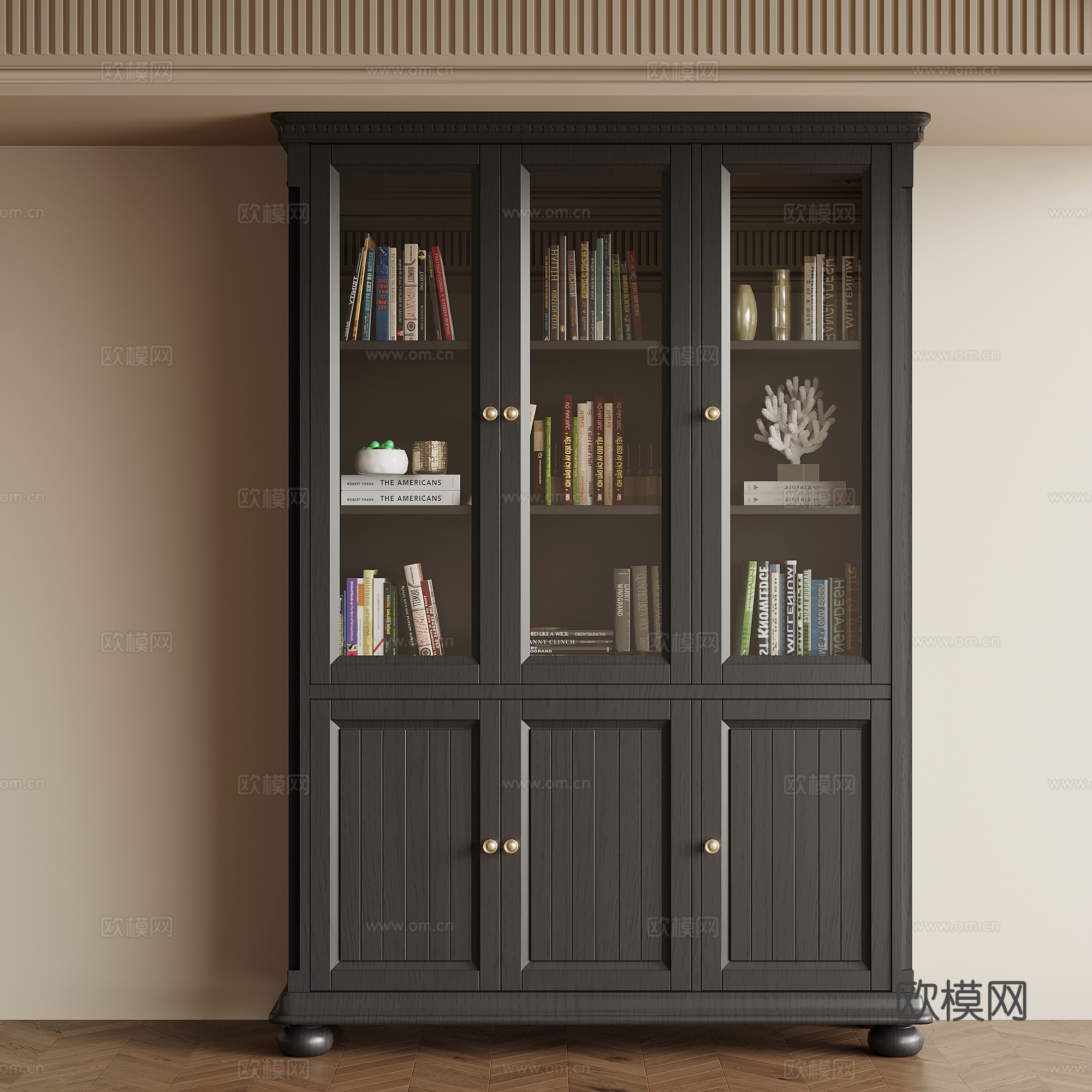 法式书柜 置物柜3d模型