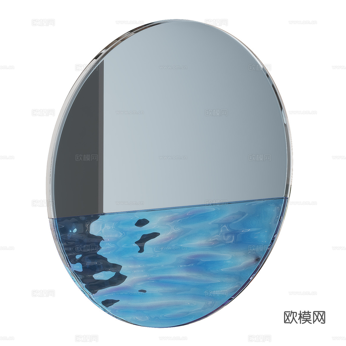 现代意式装饰圆镜3d模型
