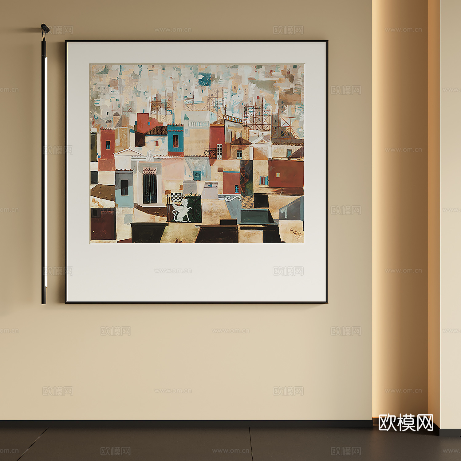 侘寂风装饰画3d模型