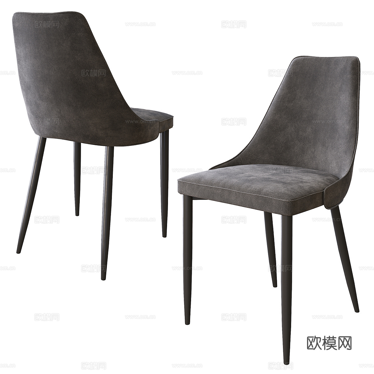现代意式极简餐桌椅组合3d模型