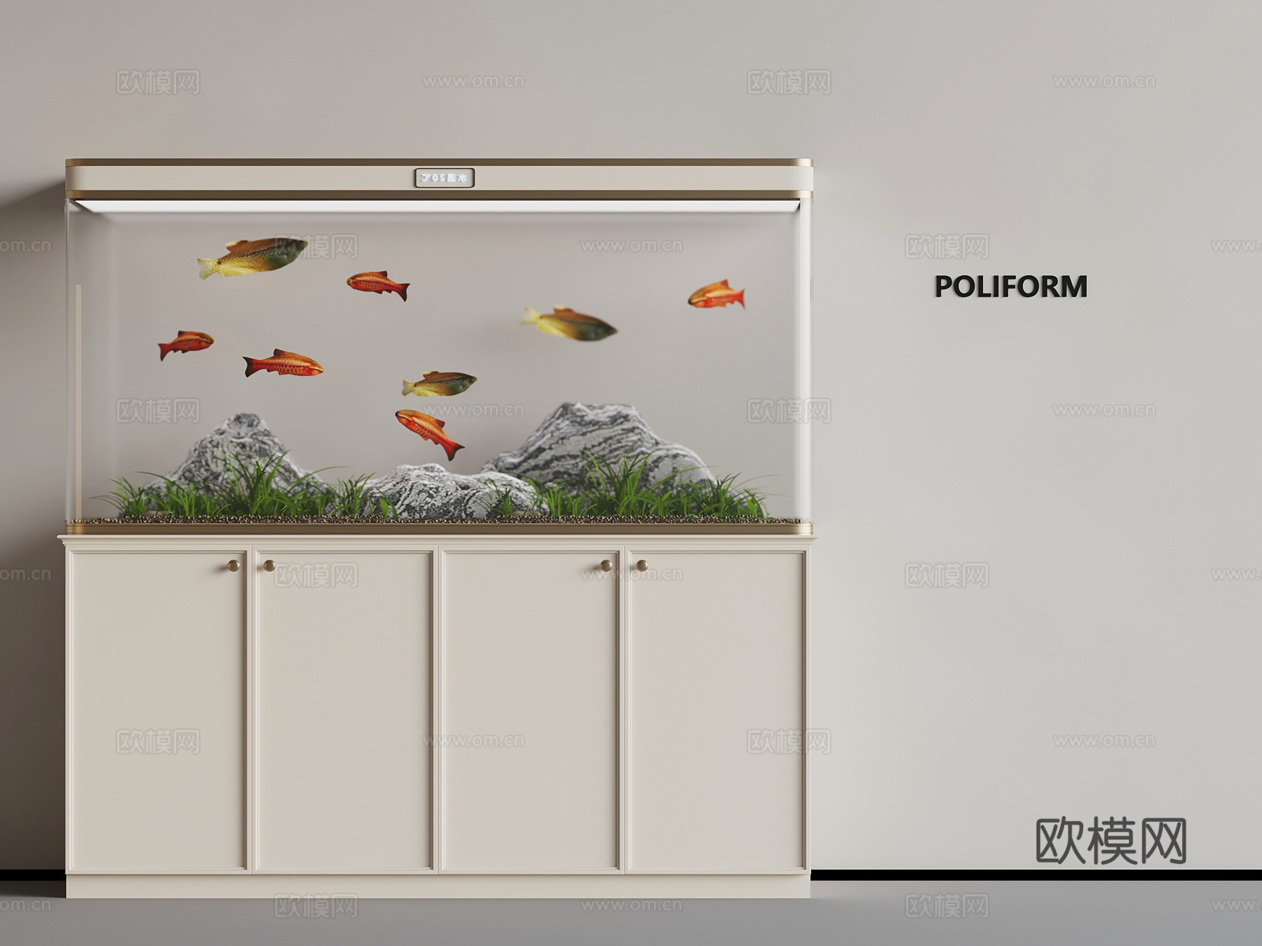 现代鱼缸 水族箱3d模型