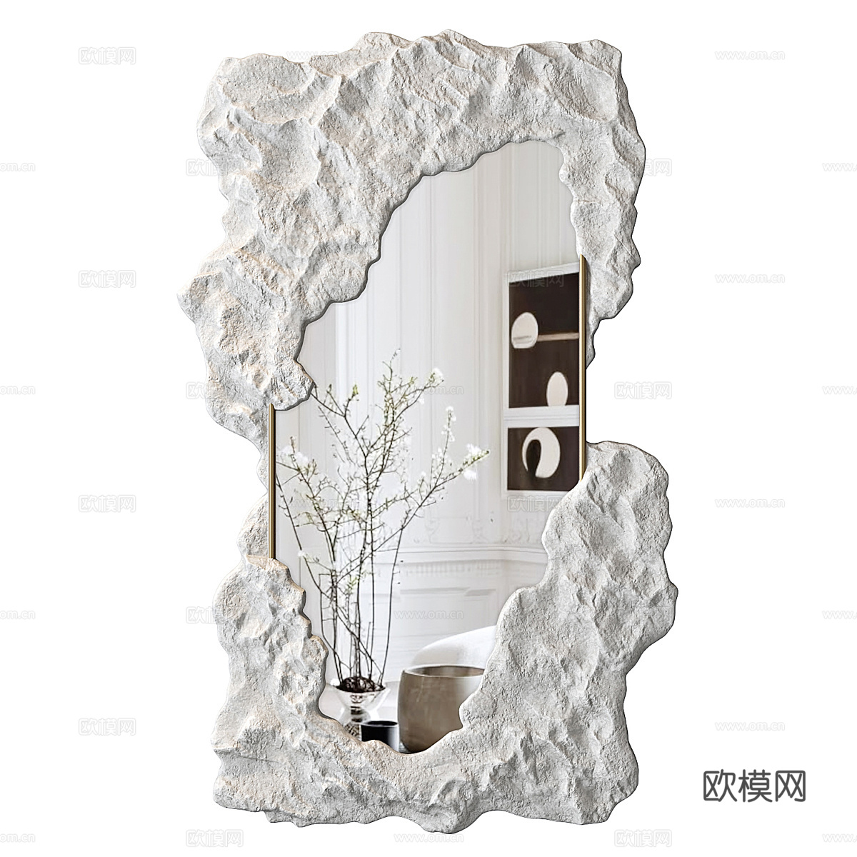 现代侘寂装饰镜子3d模型