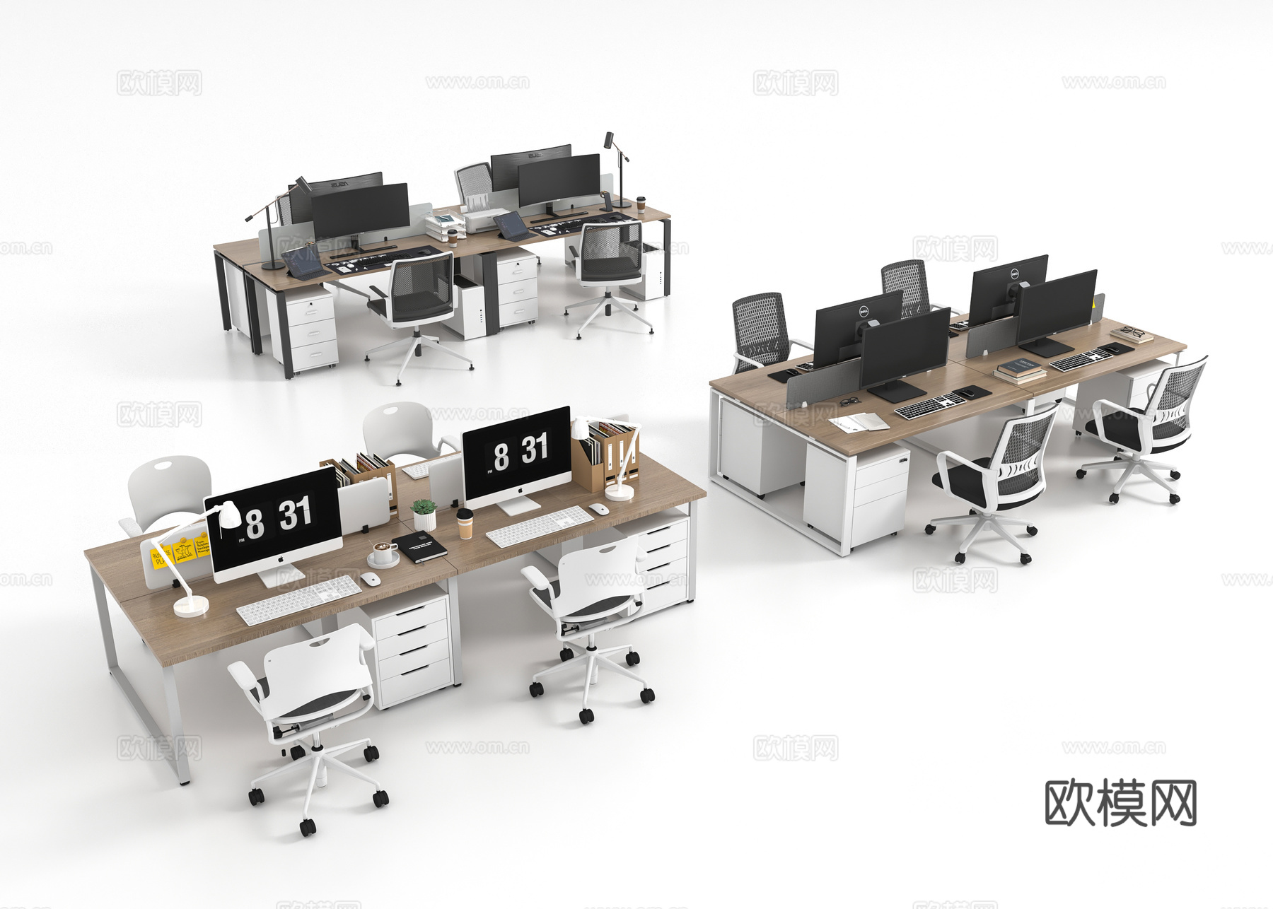 现代办公桌椅3d模型