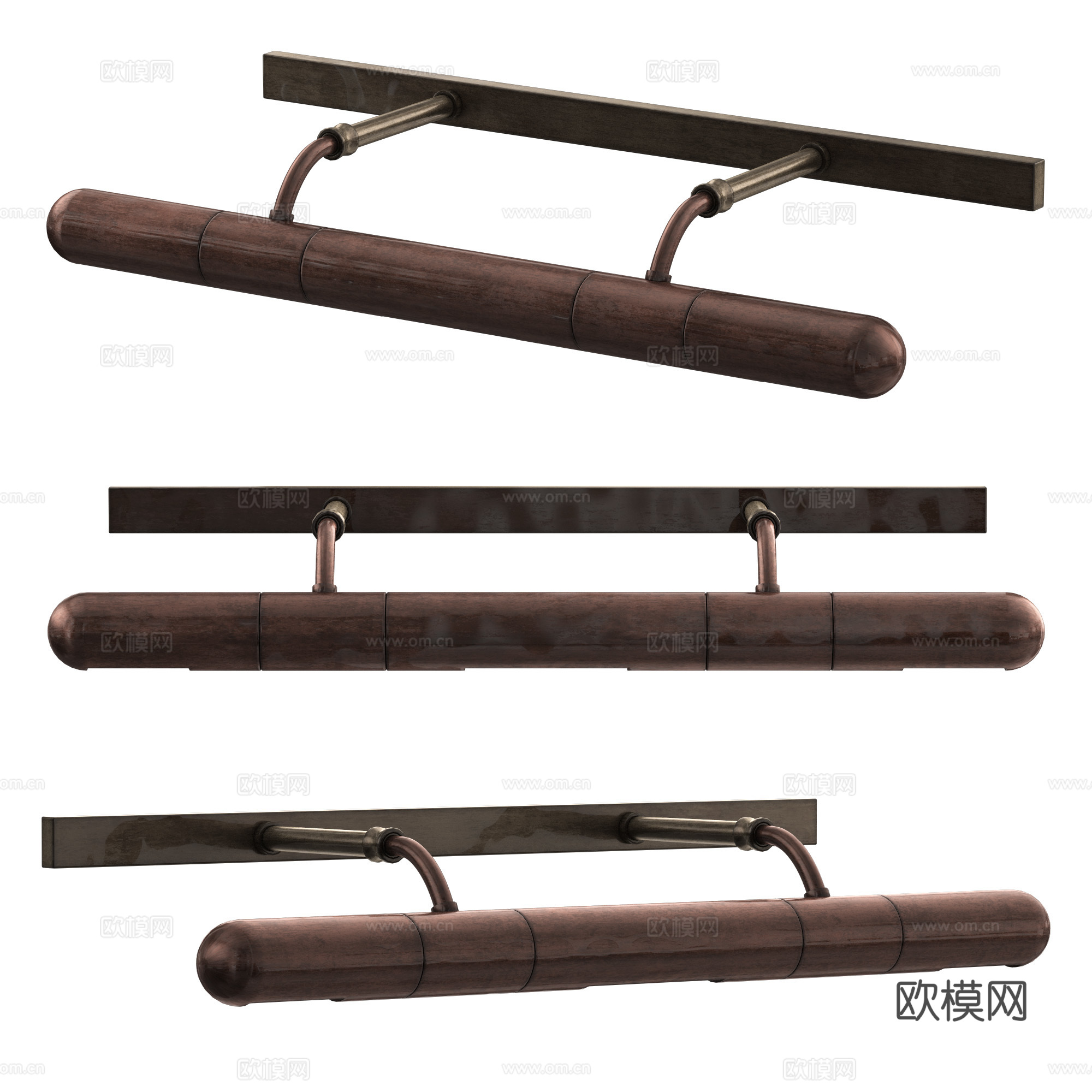 现代轻奢长条壁画灯3d模型
