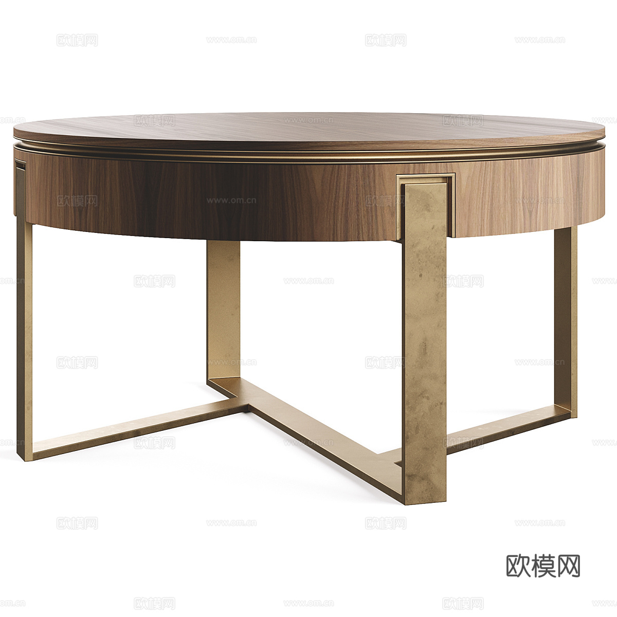 现代意式轻奢圆茶几组合3d模型