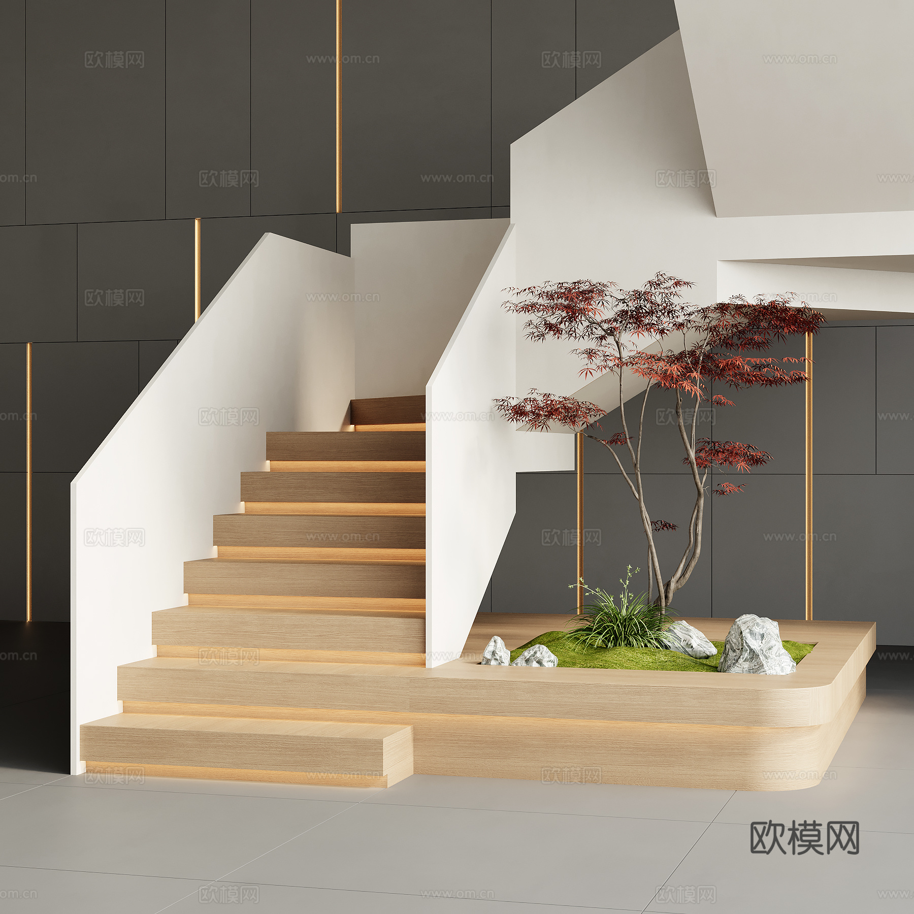 现代楼梯su模型