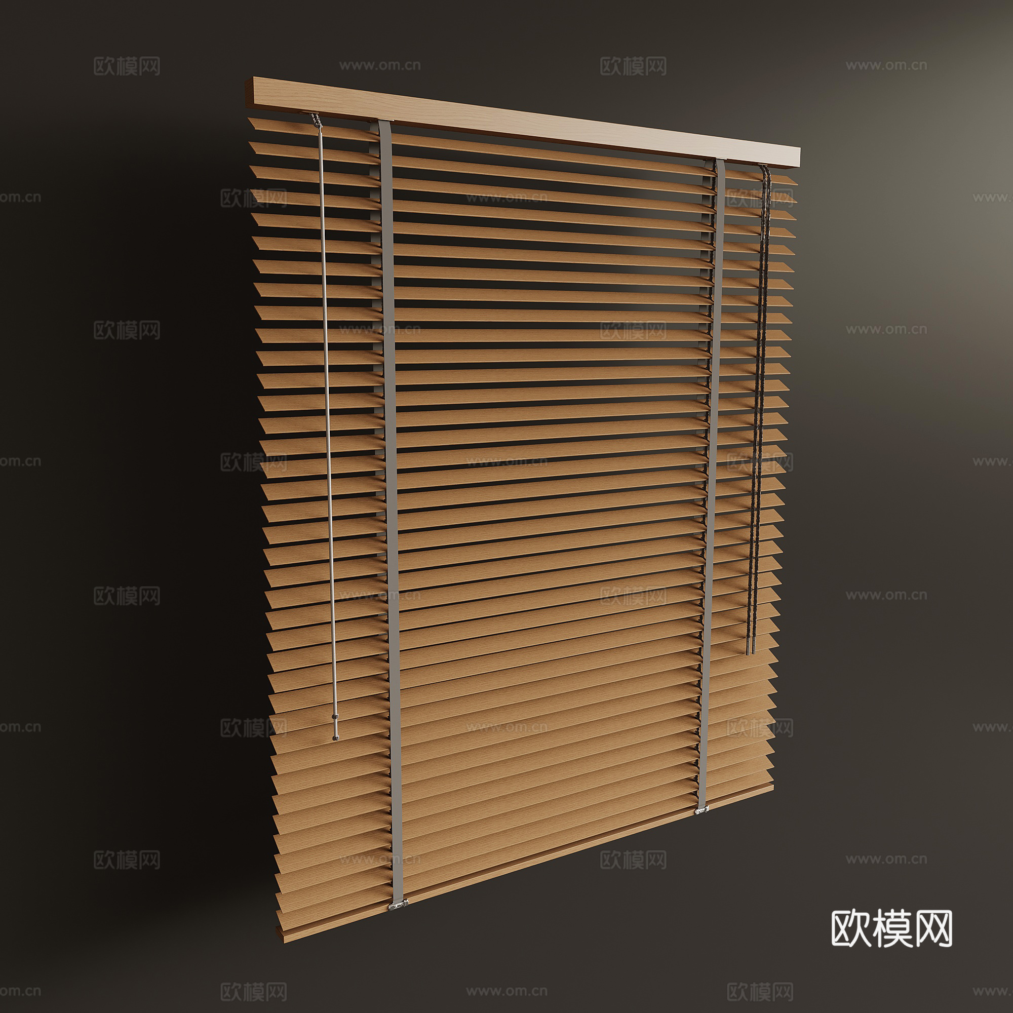 百叶帘 新中式百叶帘 竹帘3d模型