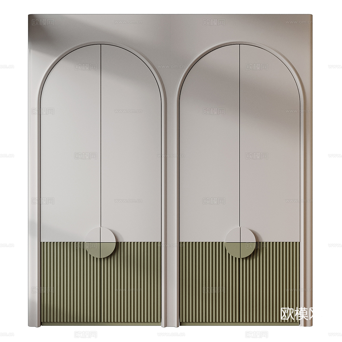 现代奶油风儿童衣柜3d模型